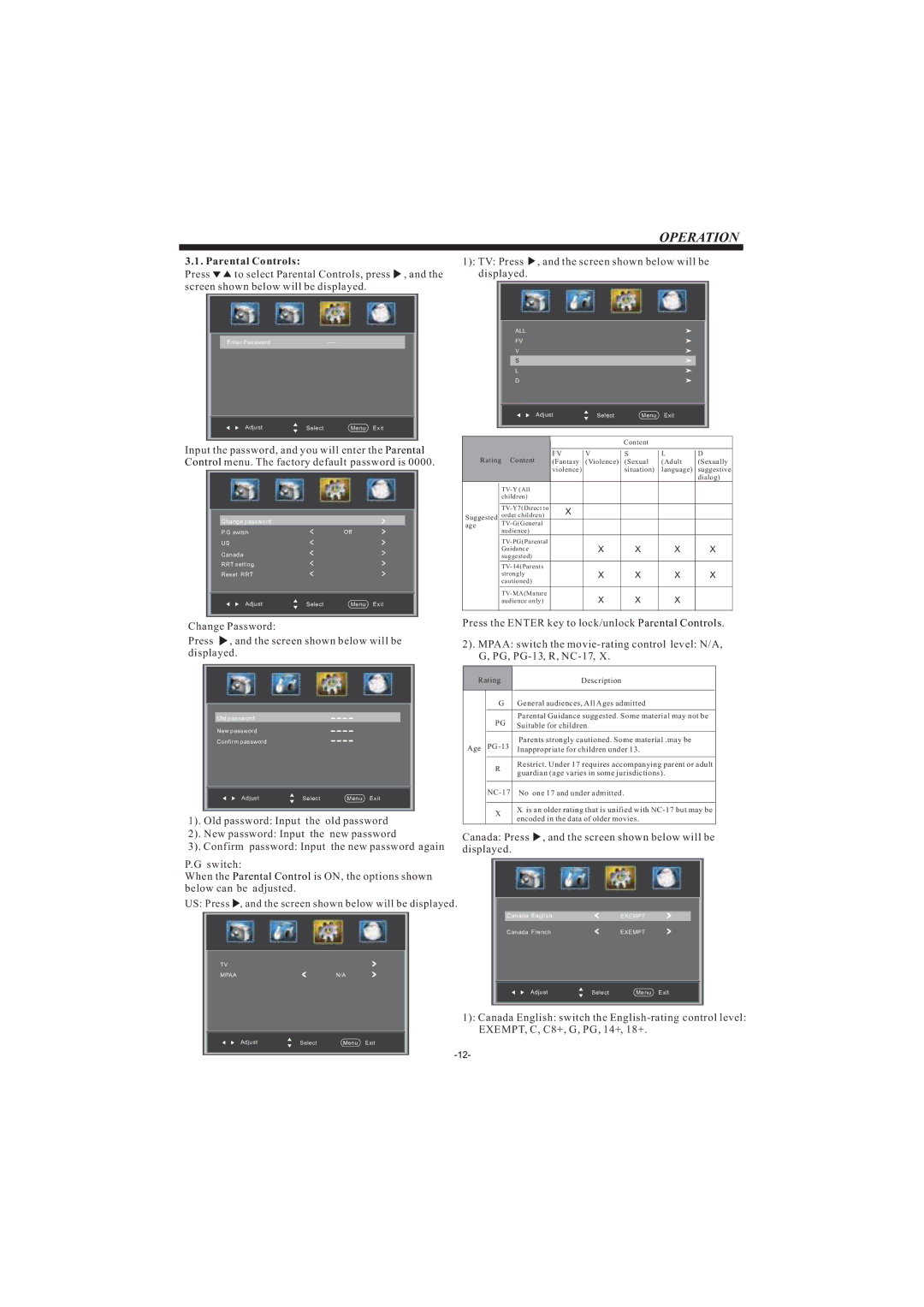 Haier LEC32B33200 manual Parental Controls 