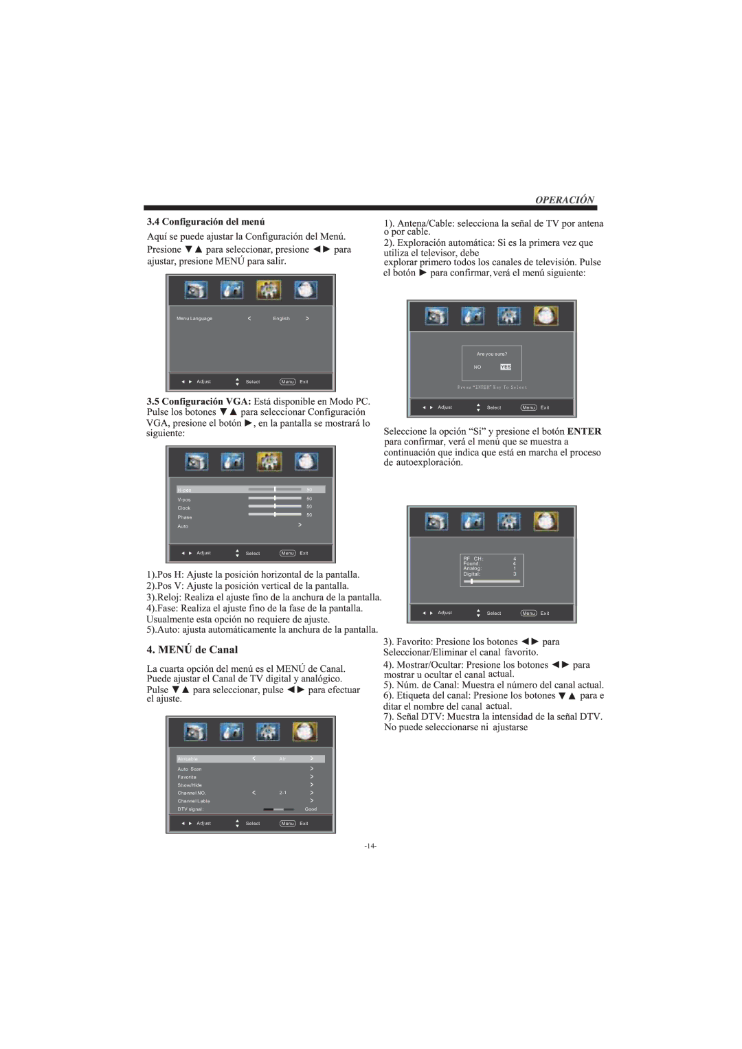 Haier LEC32B33200 manual Select Menu Exit 