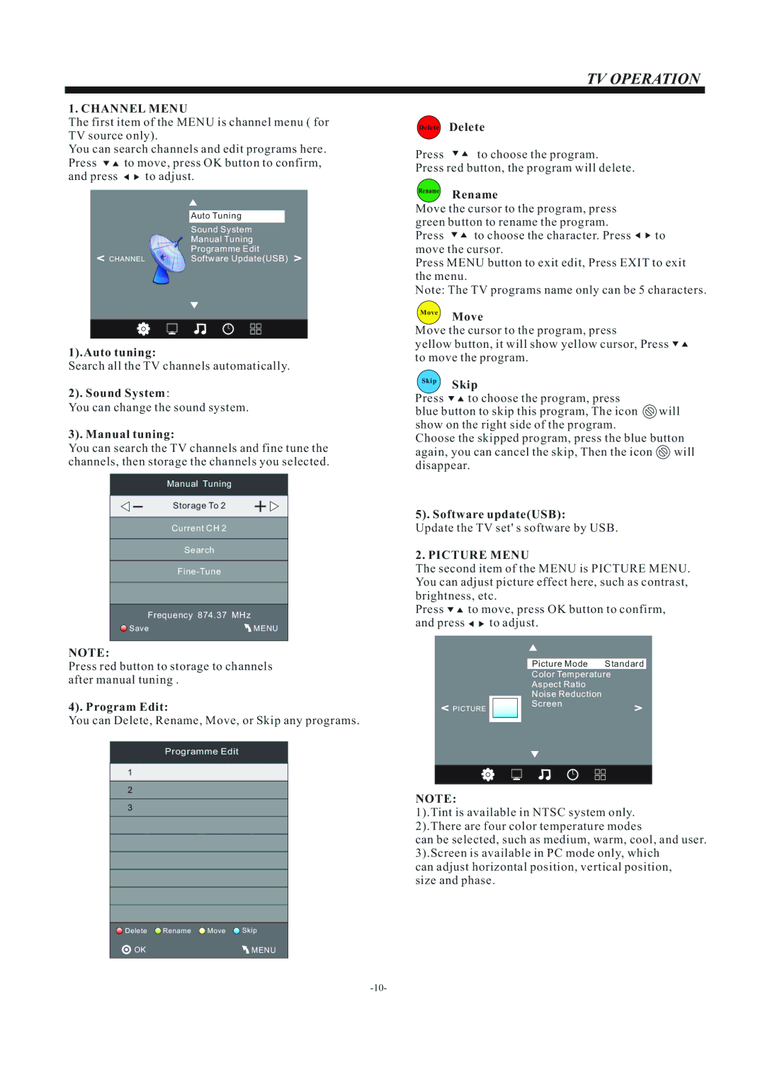 Haier LE32B50, LED LCD TV owner manual TV Operation 