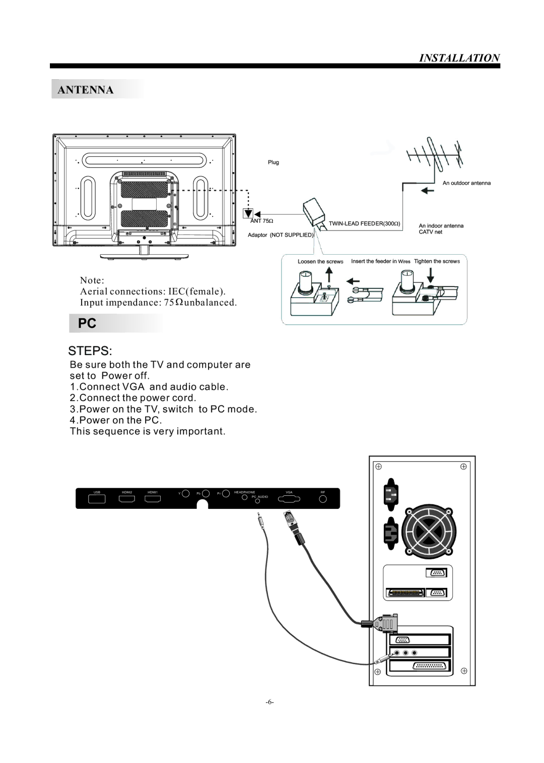 Haier LE32B50, LED LCD TV owner manual Steps 