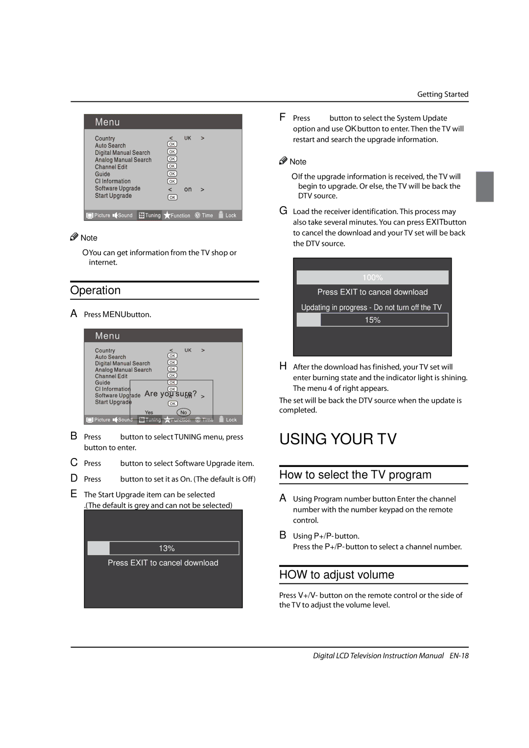 Haier LED19, LED40T3, LED22T3 instruction manual Using Your TV, Operation, How to select the TV program, HOW to adjust volume 