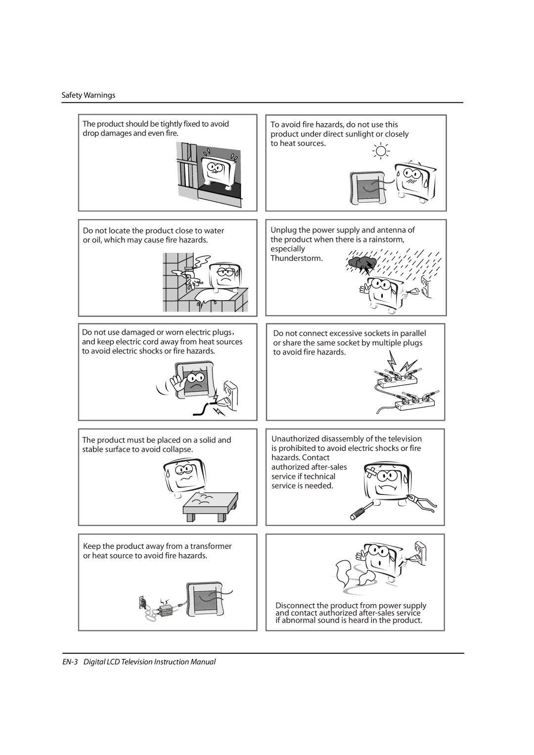 Haier LED19, LED40T3, LED22T3 instruction manual Safety Warnings 