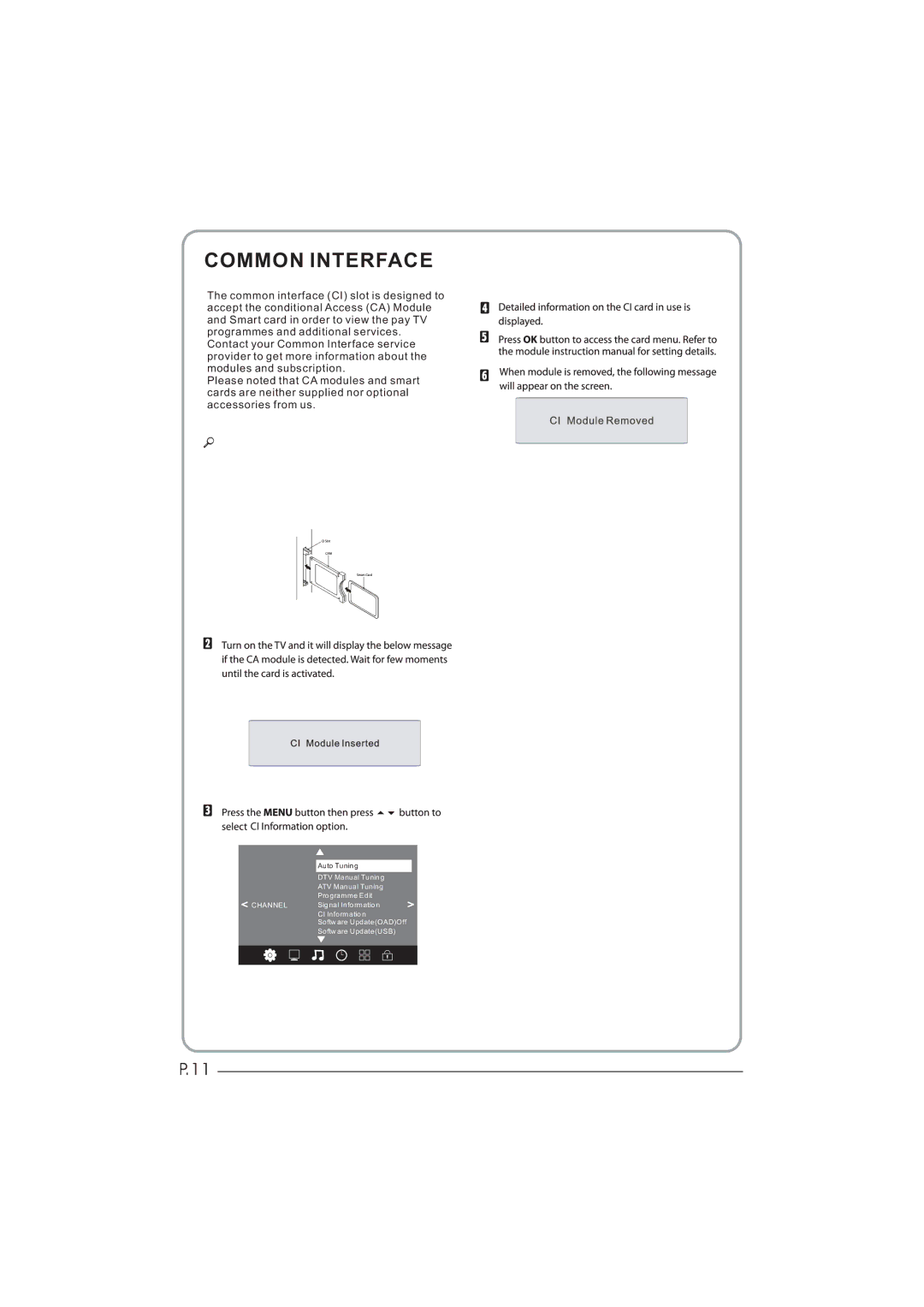 Haier LET26C600F, LED LCD TV Receiver, LET32C600F user manual Common Interface 