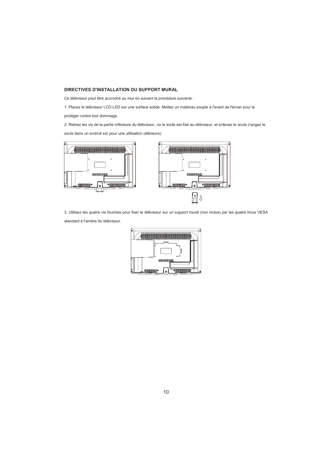 Haier LED LCD TV Receiver, LET26C600F, LET32C600F user manual Directives Dinstallation DU Support Mural 