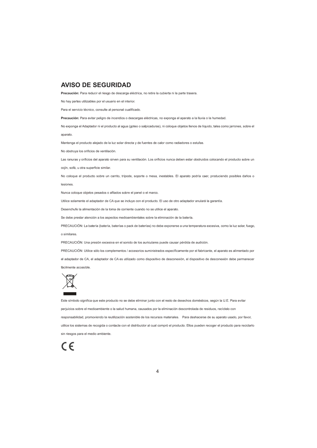 Haier LED LCD TV Receiver, LET26C600F, LET32C600F user manual Aviso DE Seguridad 