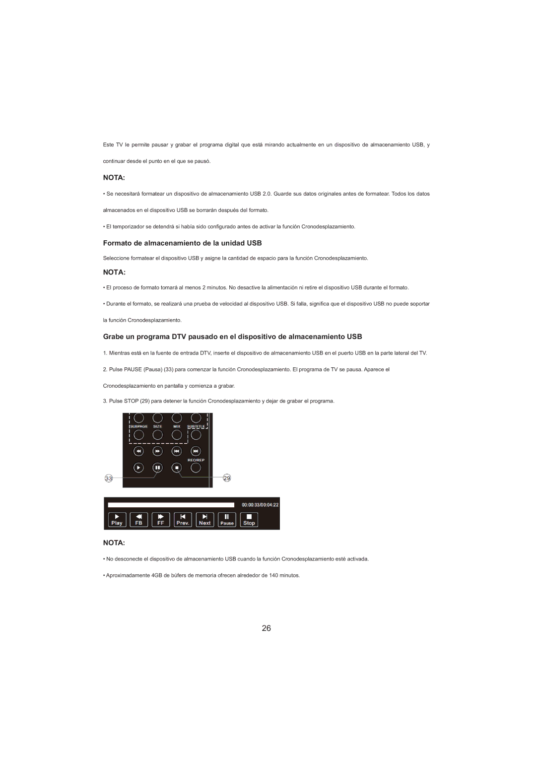 Haier LET32C600F, LET26C600F, LED LCD TV Receiver user manual Nota, Formato de almacenamiento de la unidad USB 