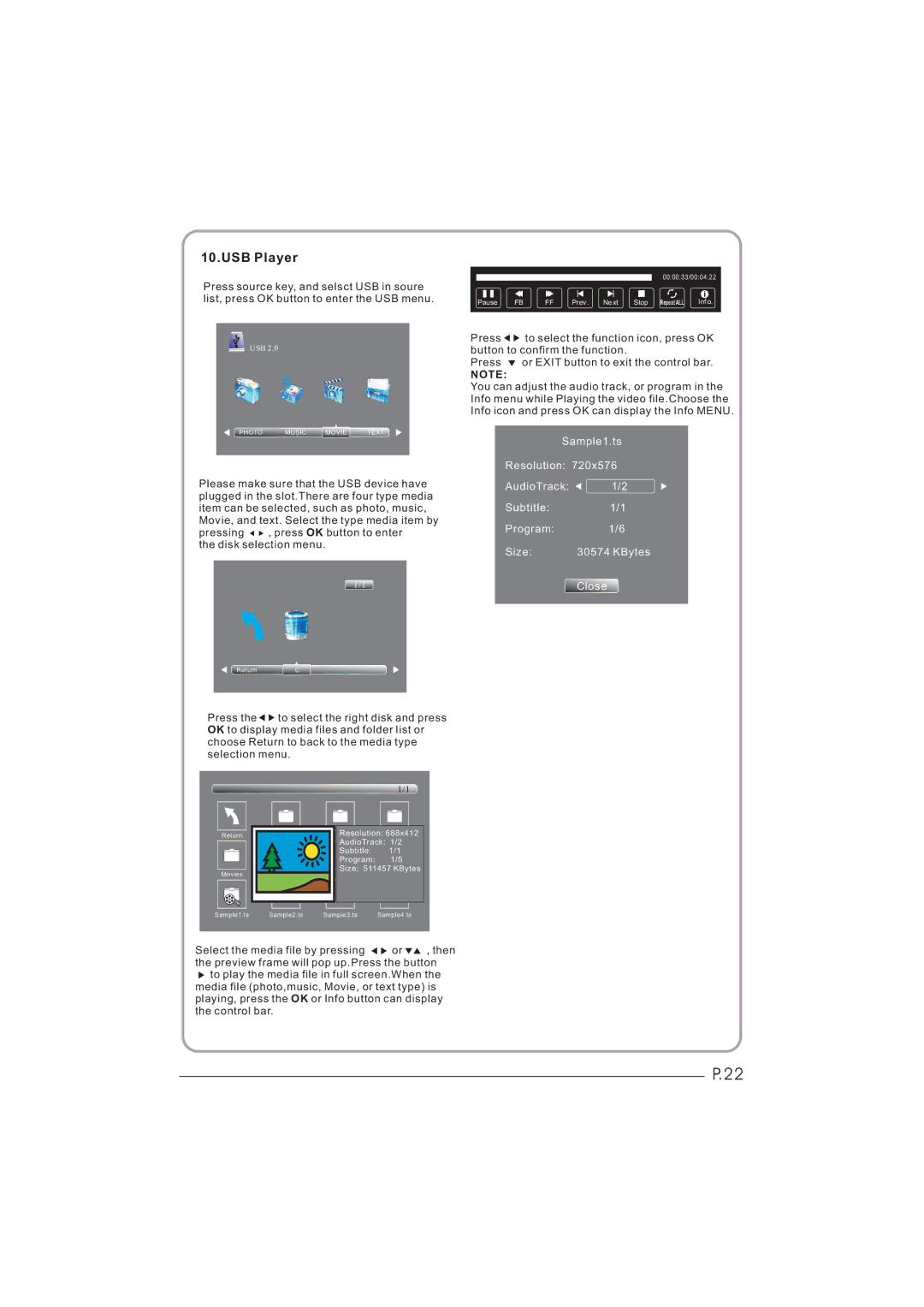 Haier LEY26C600, LEY32C600 user manual USB Player 