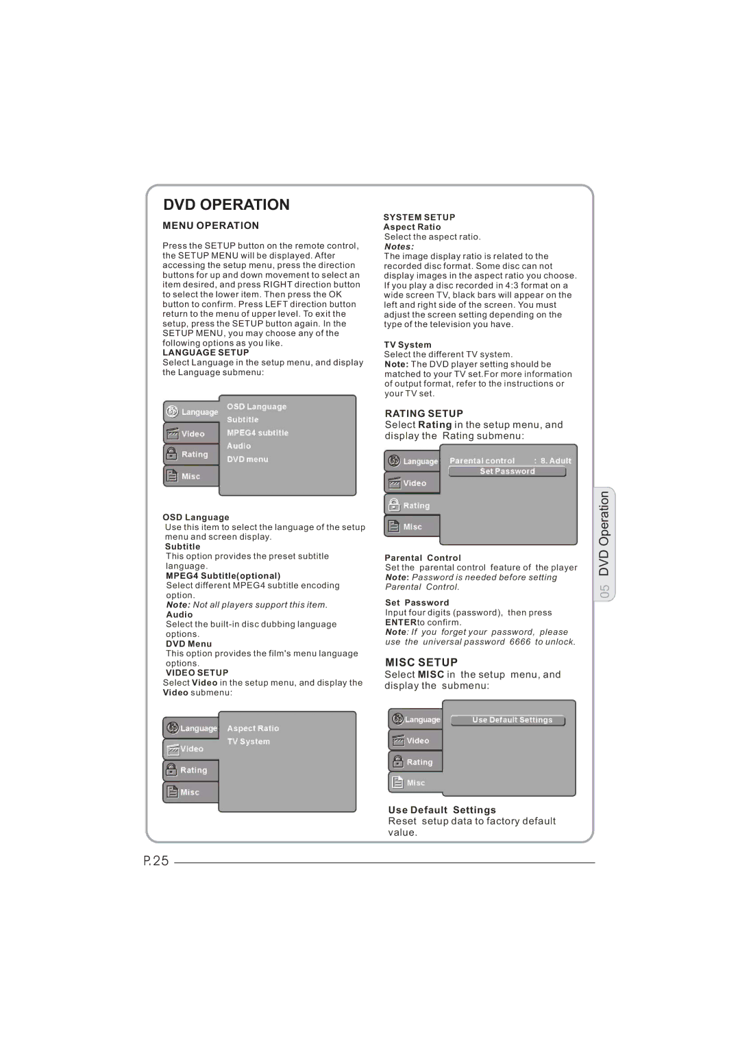 Haier LEY32C600, LEY26C600 user manual Menu Operation, MPEG4 Subtitleoptional 