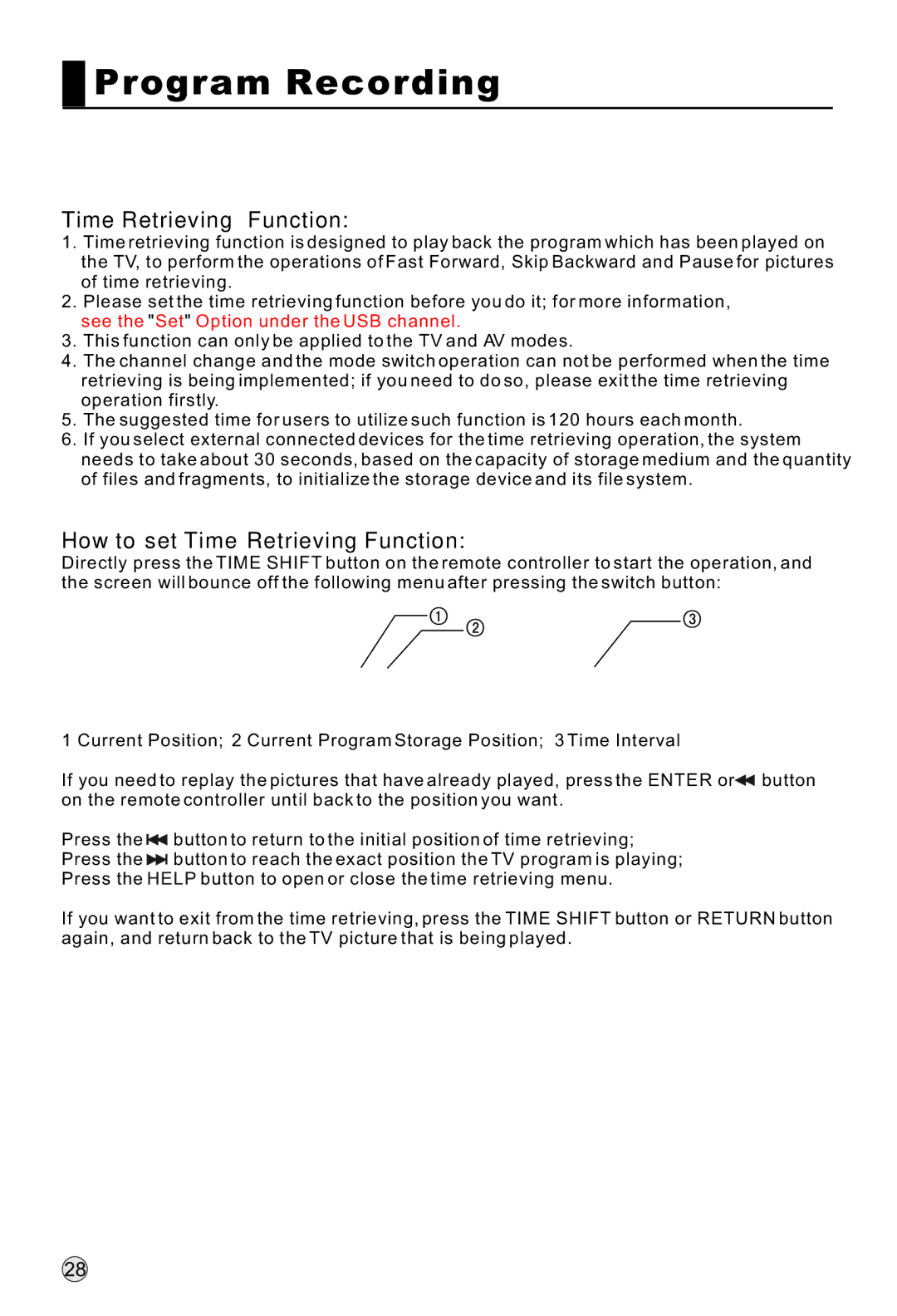 Haier LR42T1, LR47T1 owner manual How to set Time Retrieving Function 