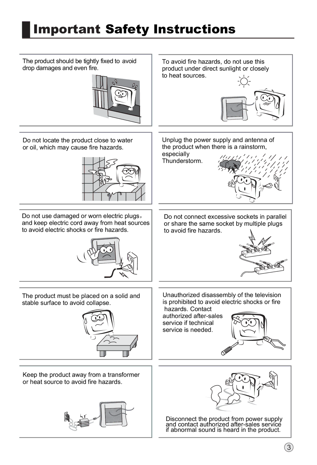 Haier LR47T1, LR42T1 owner manual Important Safety Instructions 