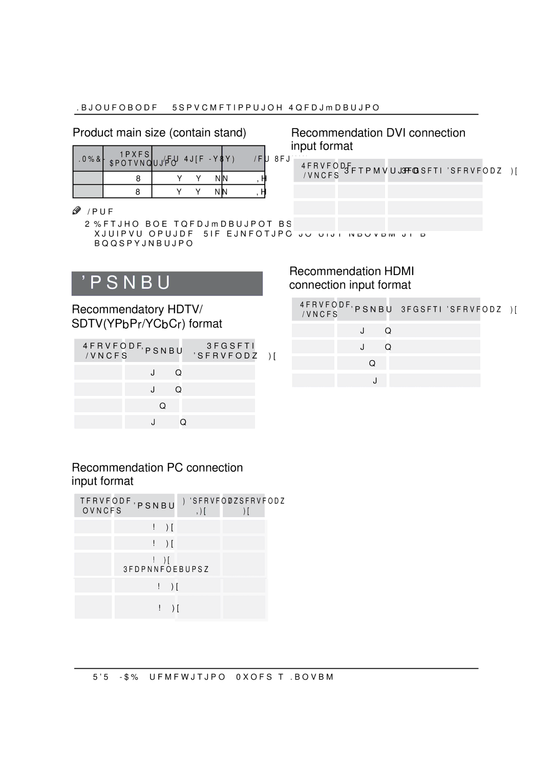 Haier LS42T3, LS47T3 manual Product main size contain stand, Recommendation DVI connection input format 