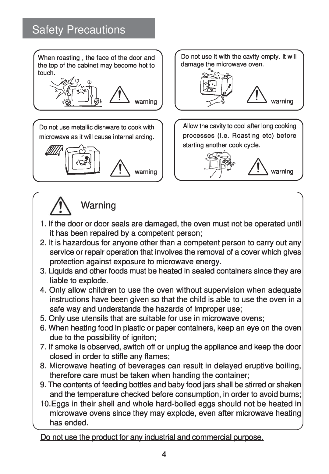 Haier MS-2480EG(SS) user manual Safety Precautions 