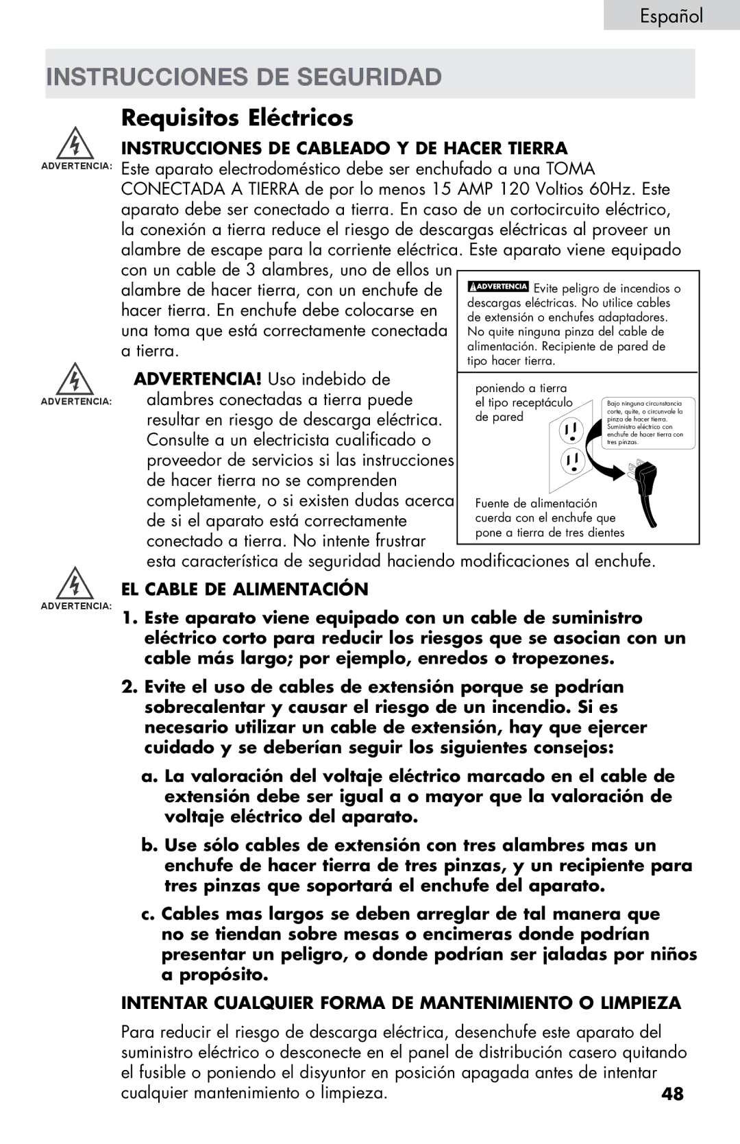 Haier MWM0701TB Instrucciones DE Seguridad, EL Cable DE Alimentación, Intentar Cualquier Forma DE Mantenimiento O Limpieza 