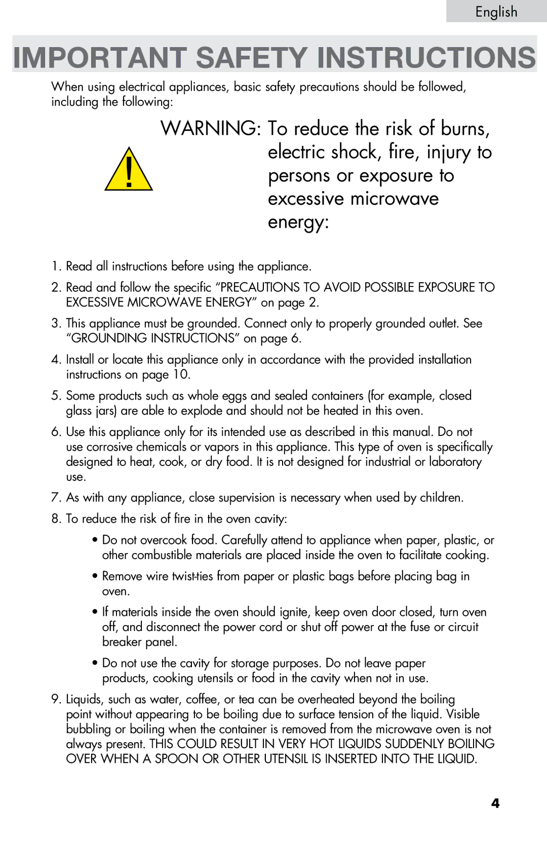 Haier MWM0701TB, MWM0701TW user manual Important Safety Instructions 