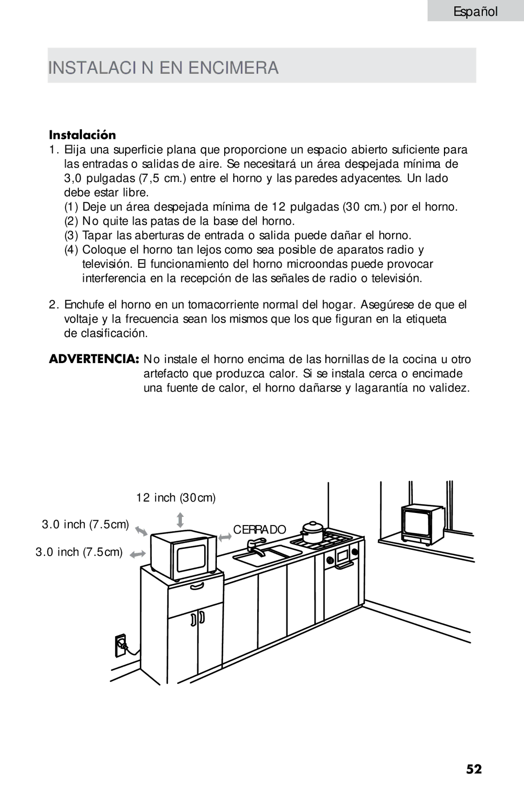 Haier MWM0701TB, MWM0701TW user manual Instalación EN Encimera 