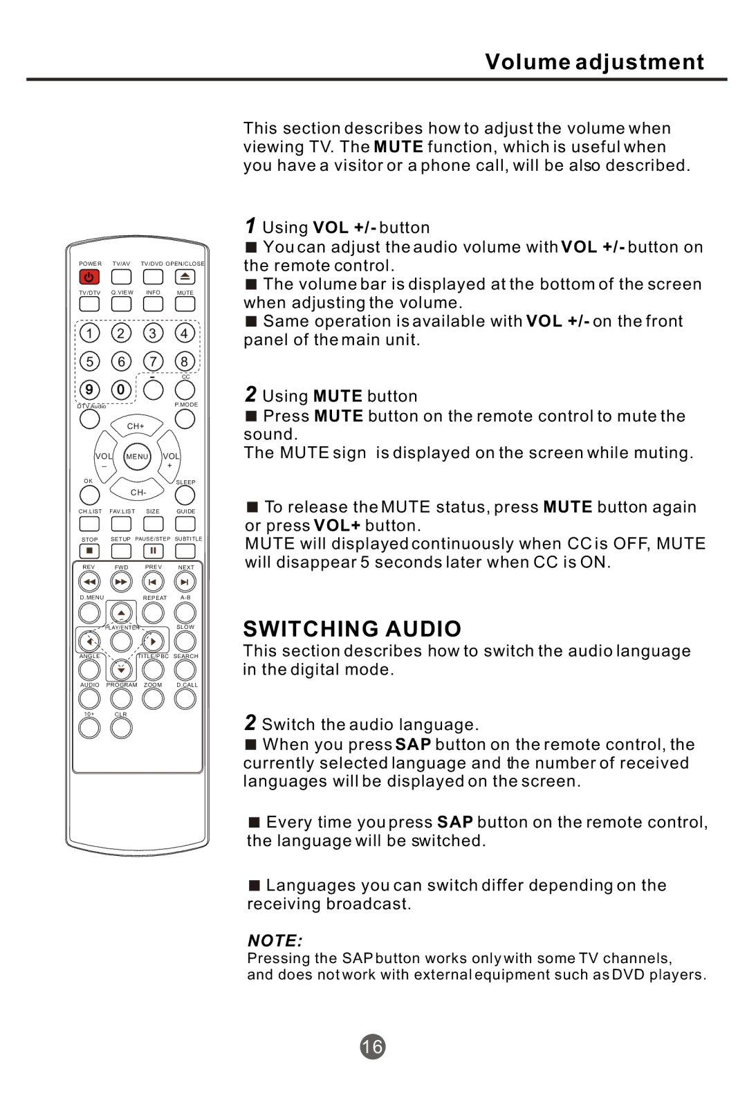 Haier NX-565 owner manual Switching Audio 