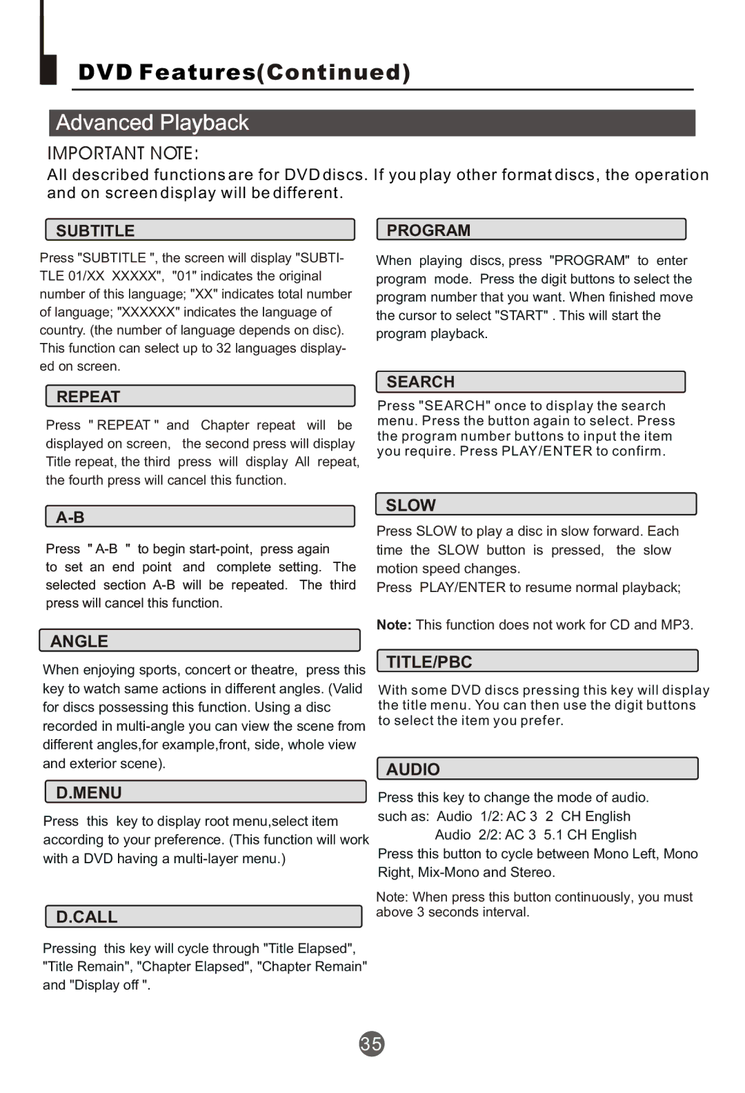 Haier NX-565 owner manual Advanced Playback 