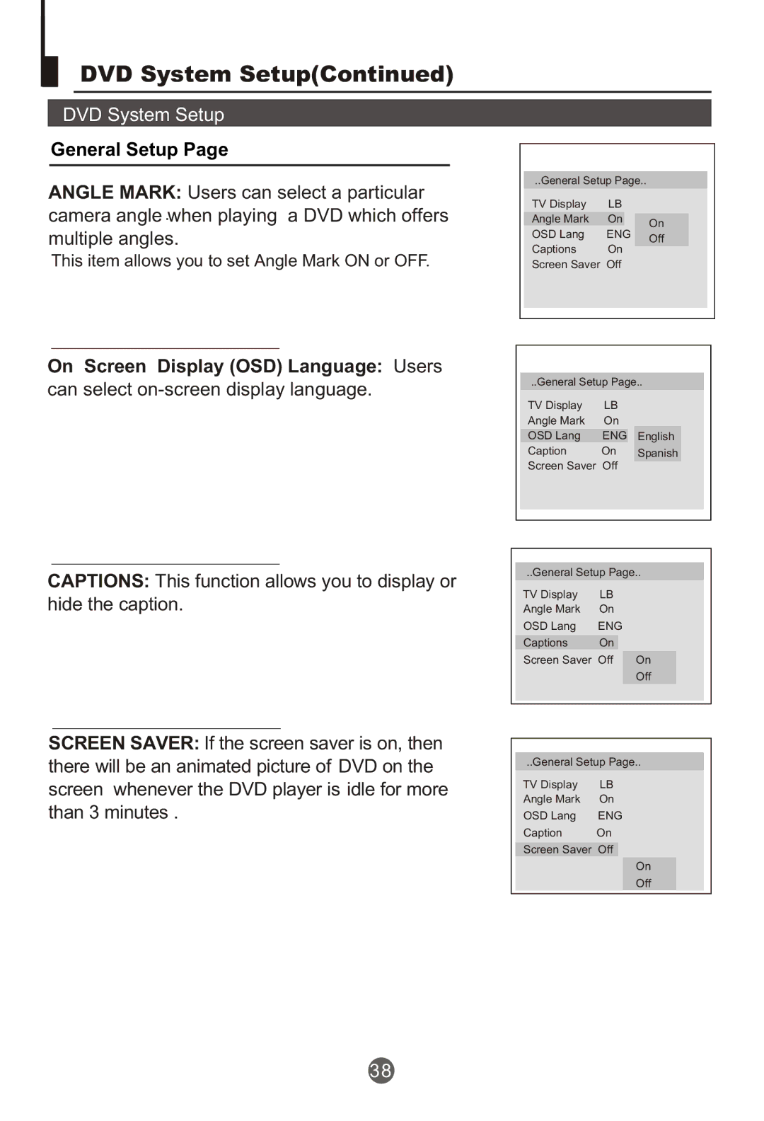 Haier NX-565 owner manual On Screen Display OSD Language Users 