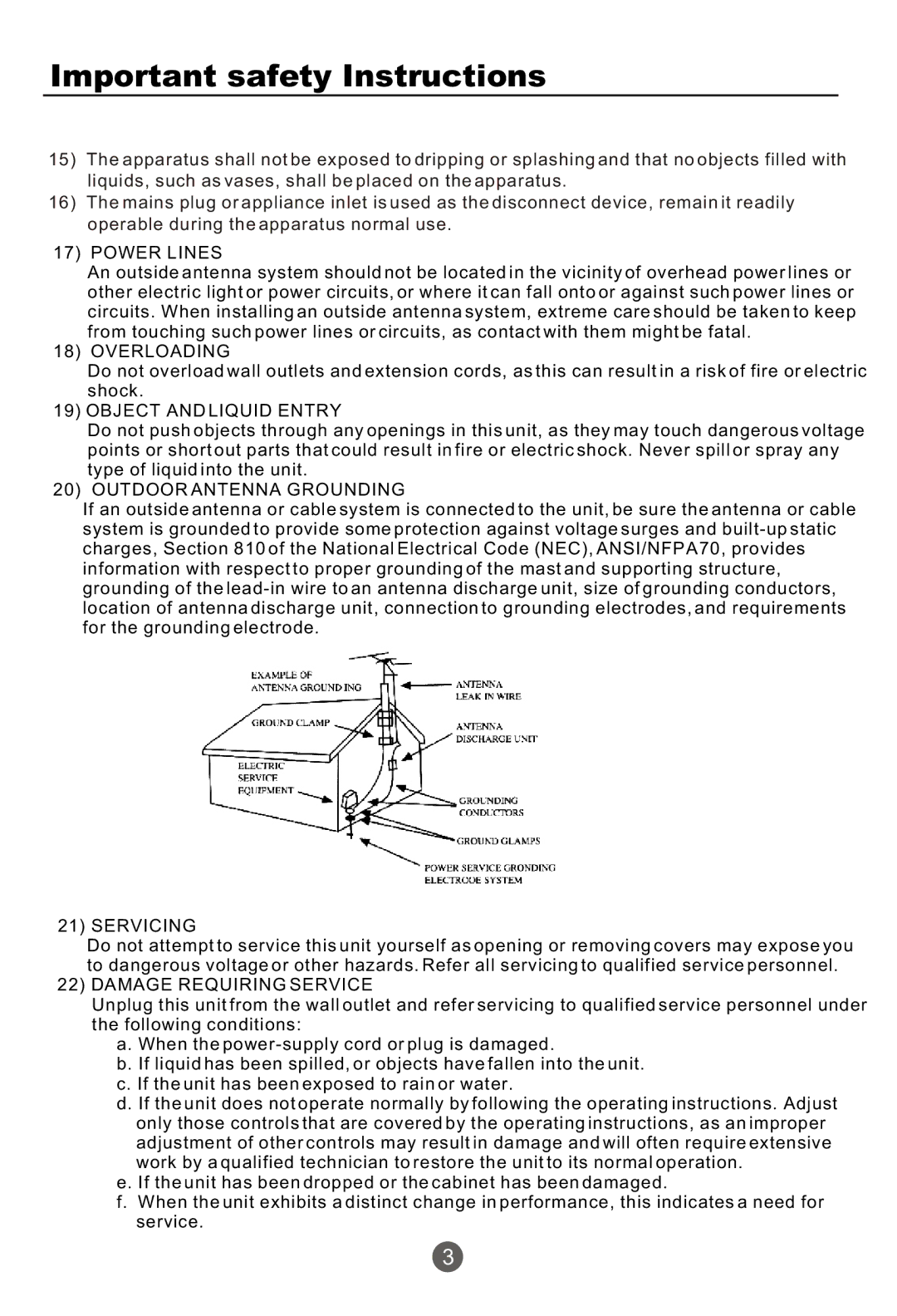 Haier NX-565 owner manual Important safety Instructions 