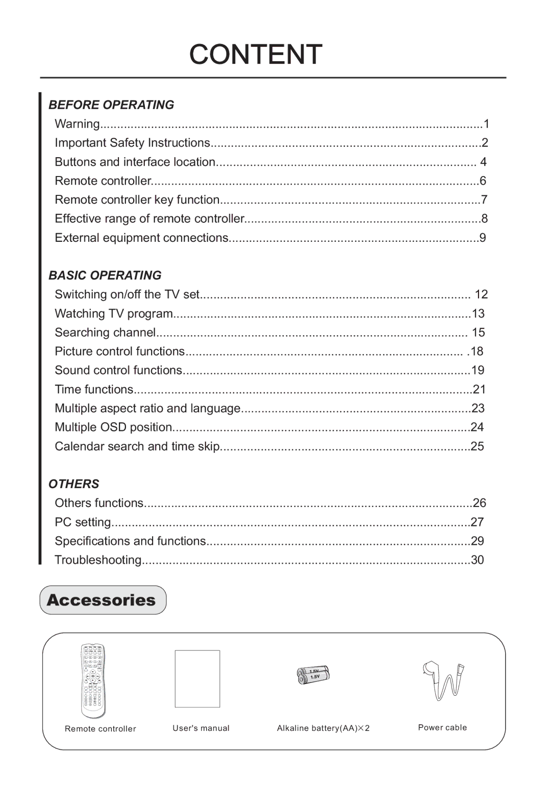 Haier P42S6A-C2 owner manual Content 