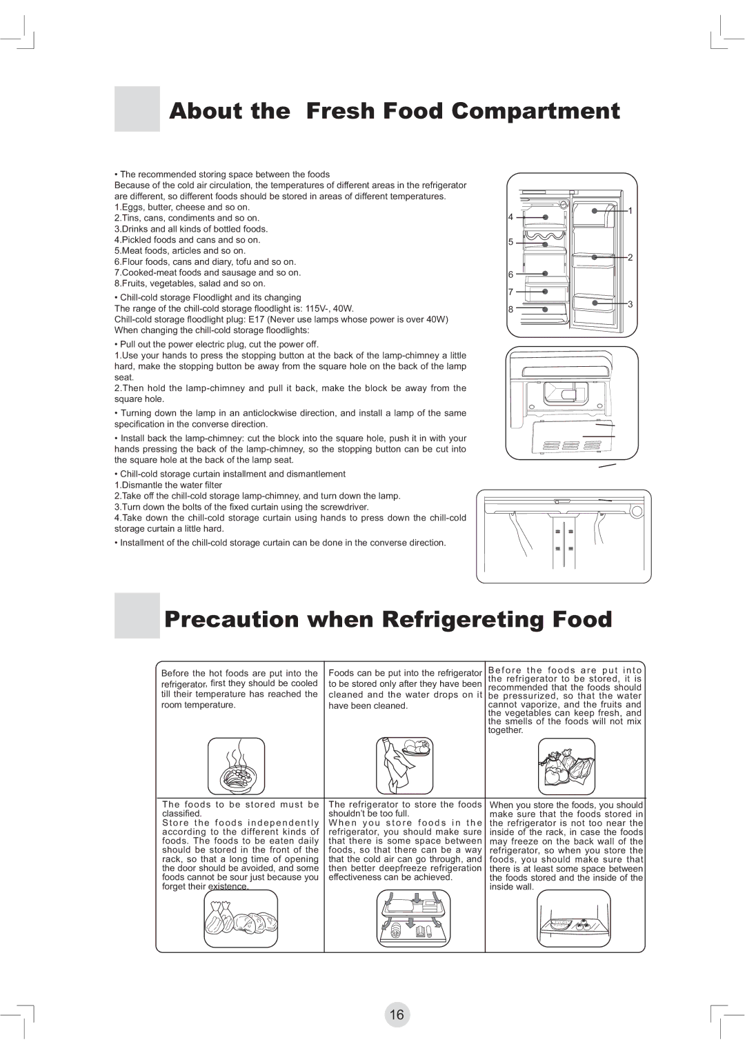 Haier RBFS21, PBFS21 warranty Precaution when Refrigereting Food, Vshfl¿FdwlrqLqWkhFrqyhuvhGluhfwlrq, Fodvvl¿Hg 