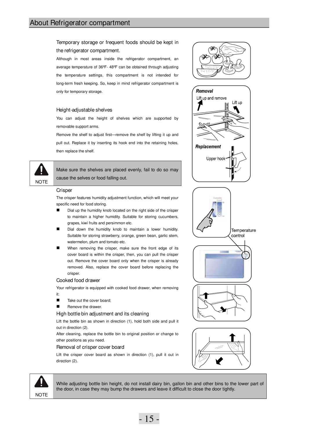 Haier PBFS21EDAE-U warranty About Refrigerator compartment 