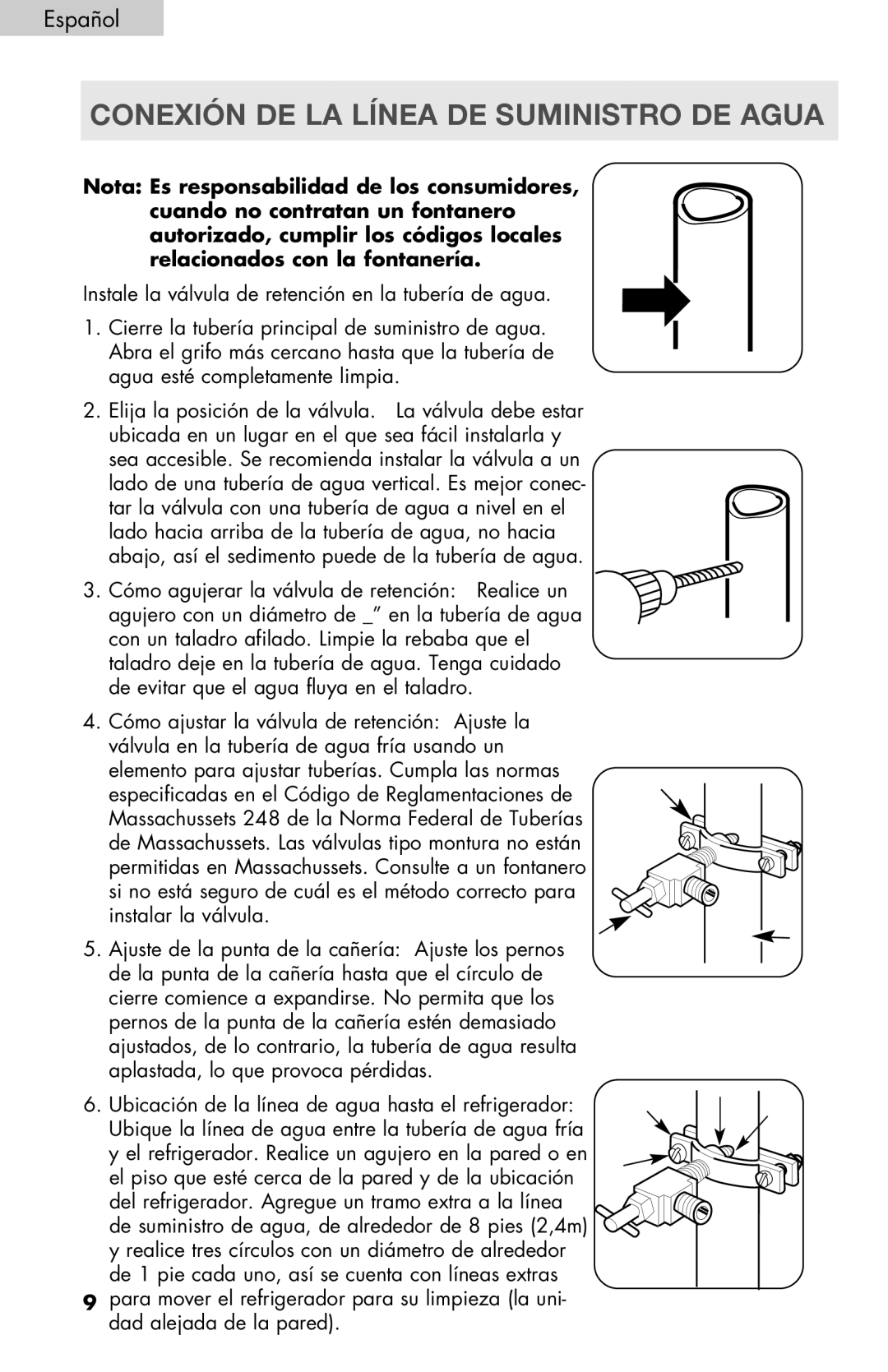 Haier PRFS25 user manual Conexión DE LA Línea DE Suministro DE Agua 