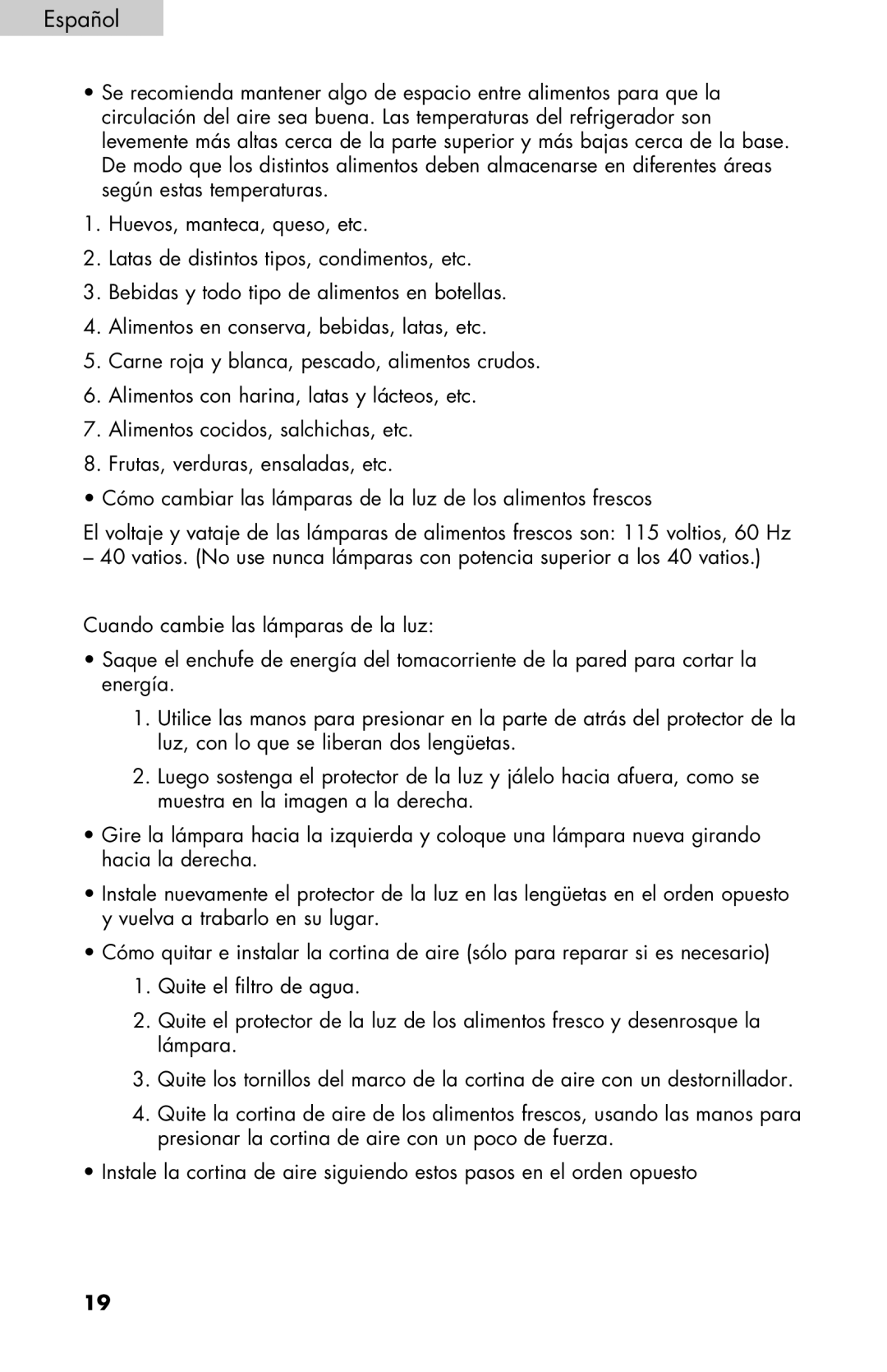 Haier PRFS25 user manual Español 