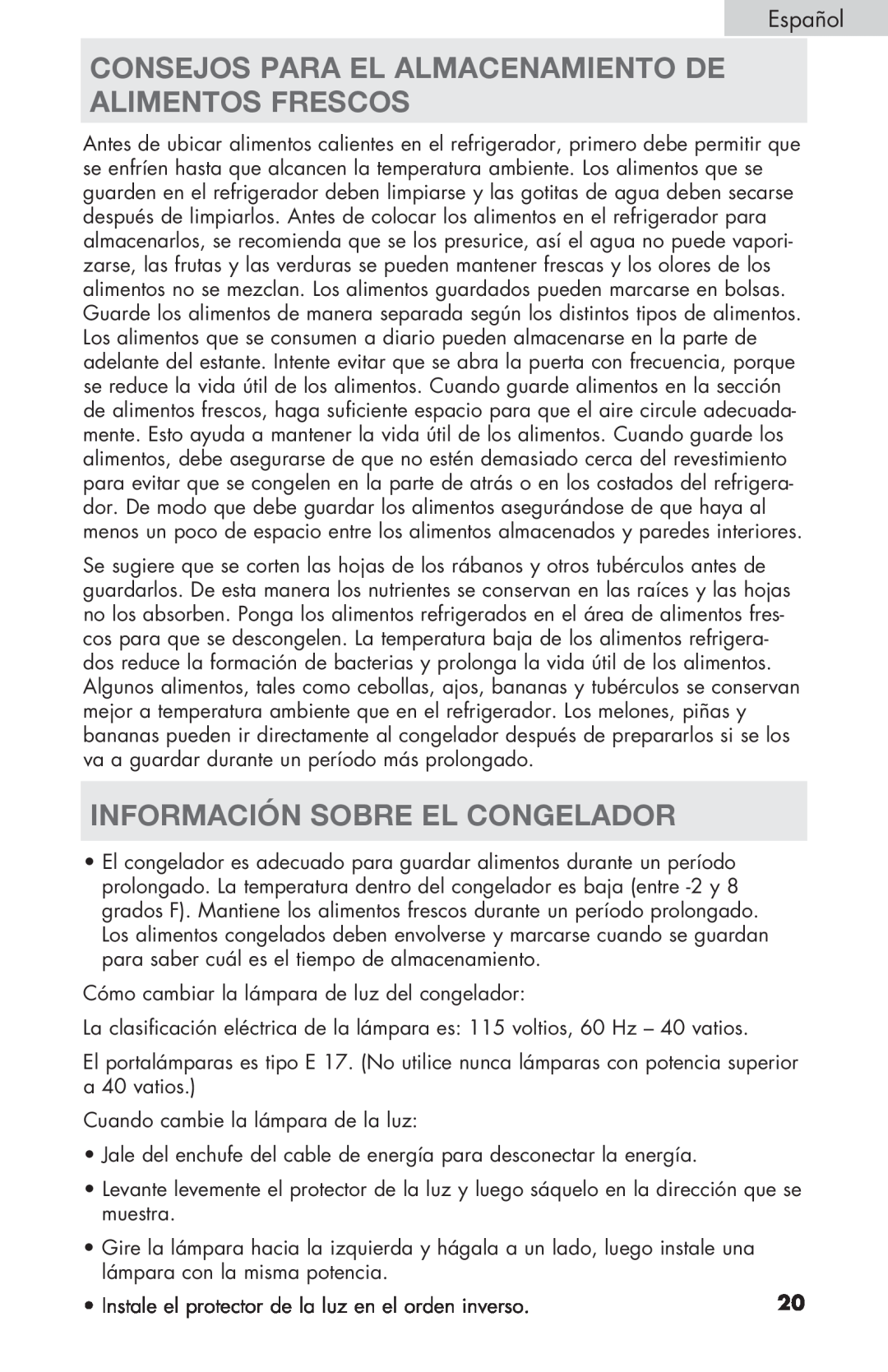 Haier PRFS25 user manual Información Sobre El Congelador 