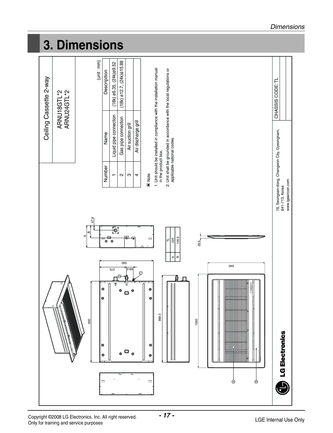 Haier R410A service manual Ceiling Cassette 2-way, ARNU18GTL*2 ARNU24GTL*2 