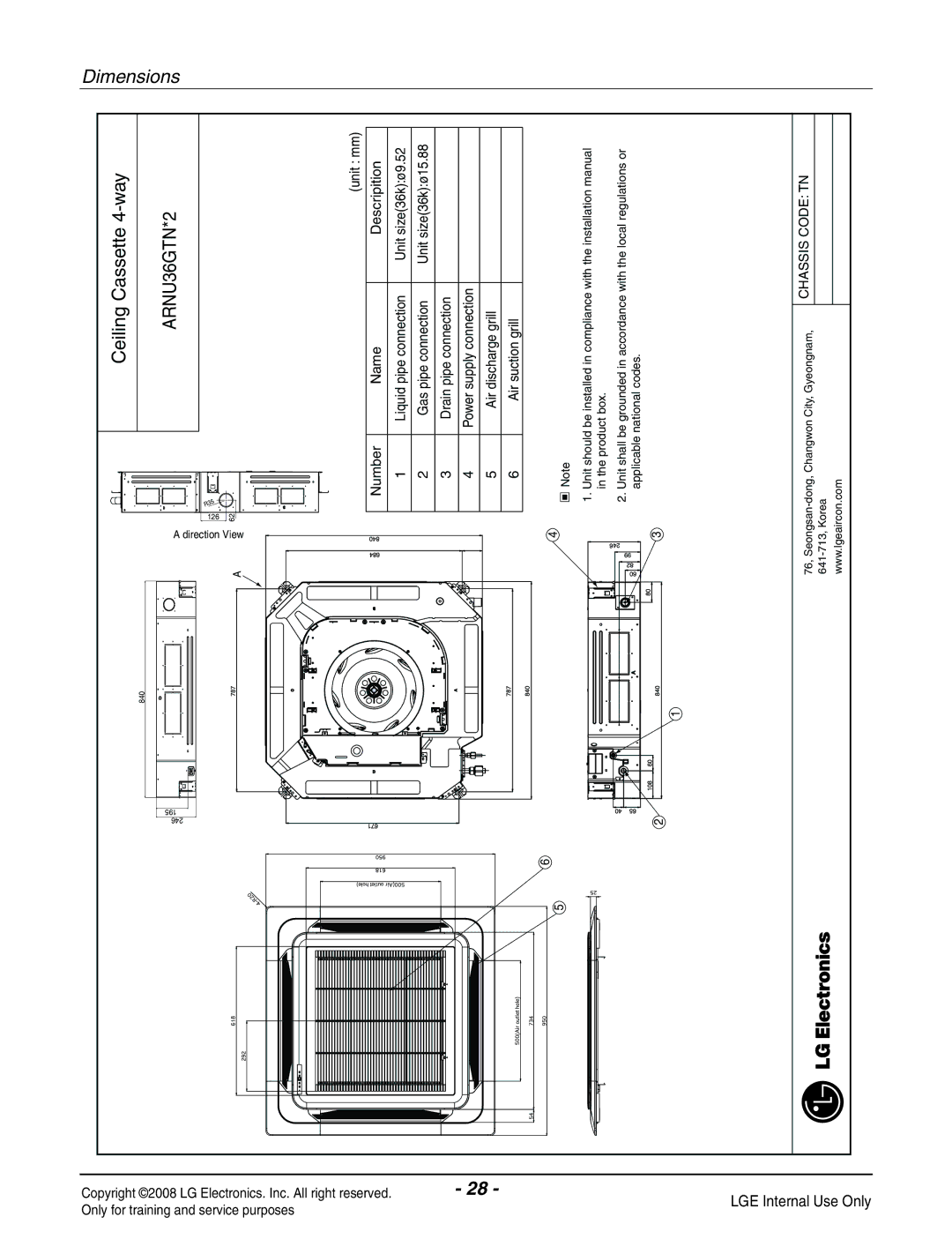 Haier R410A service manual Ceiling Cassette 4-way, ARNU36GTN*2 