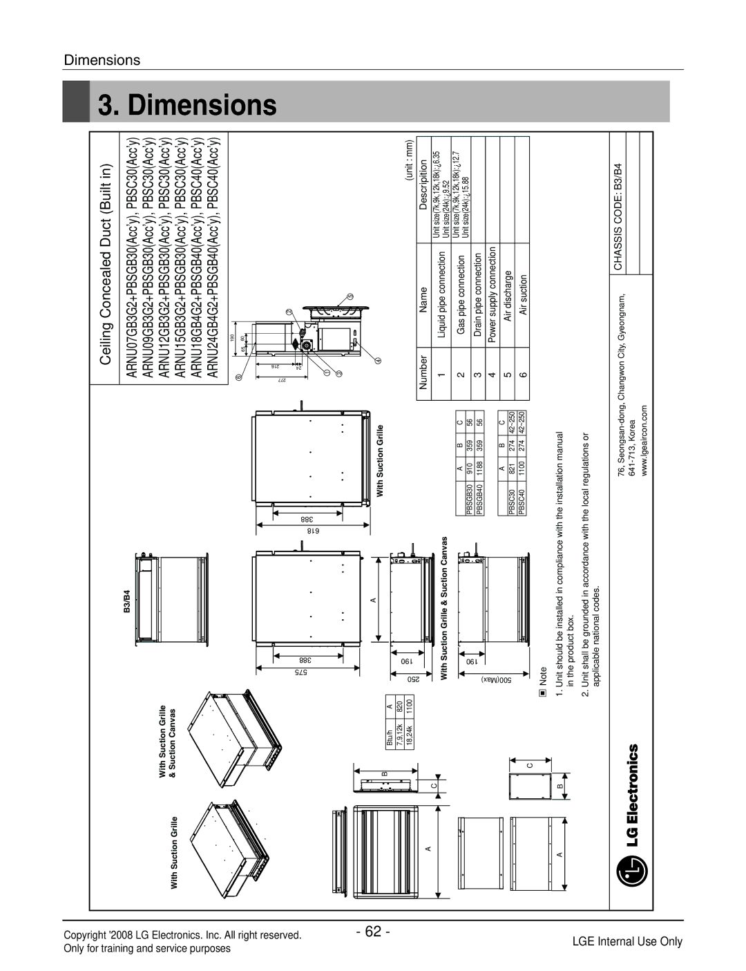 Haier R410A service manual Ceiling Concealed Duct Built, Number Name Descripition 