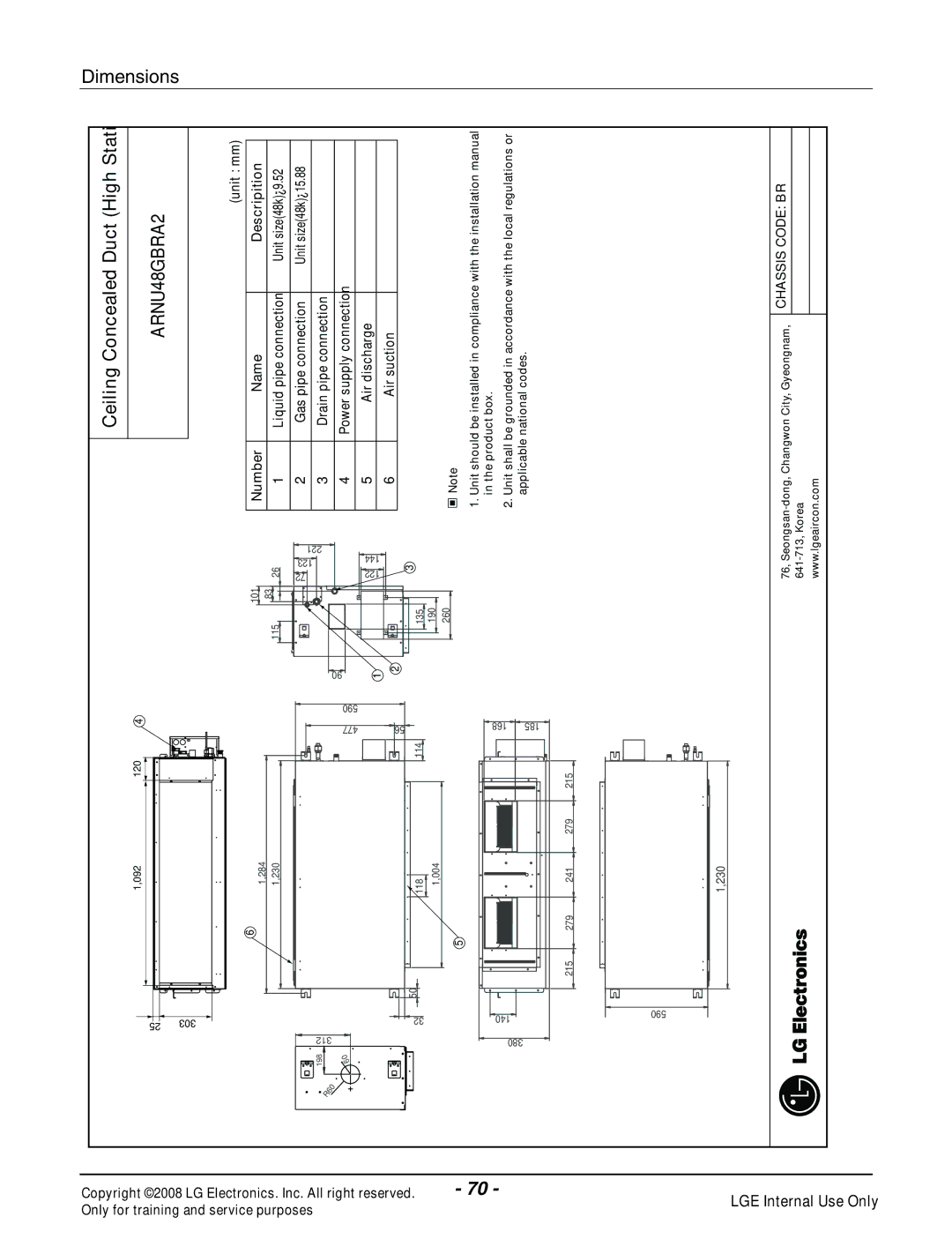 Haier R410A service manual Ceiling, ARNU48GBRA2 