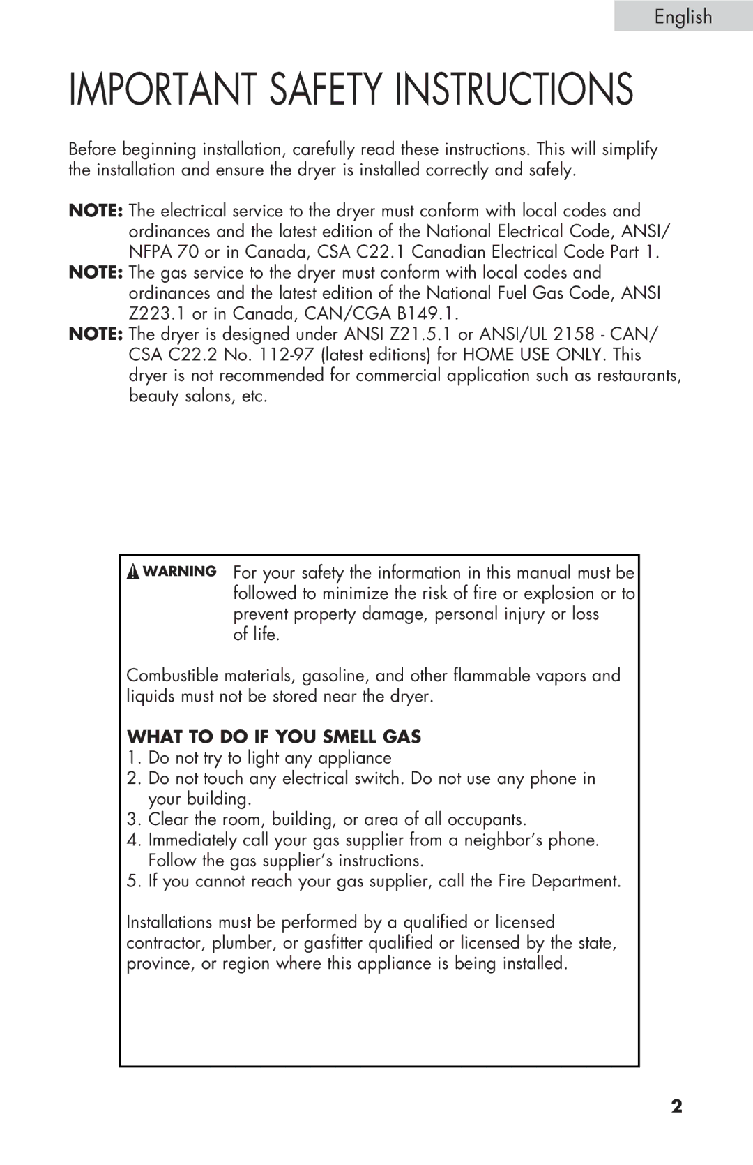 Haier RDE/RDG 350AW user manual Important Safety Instructions 