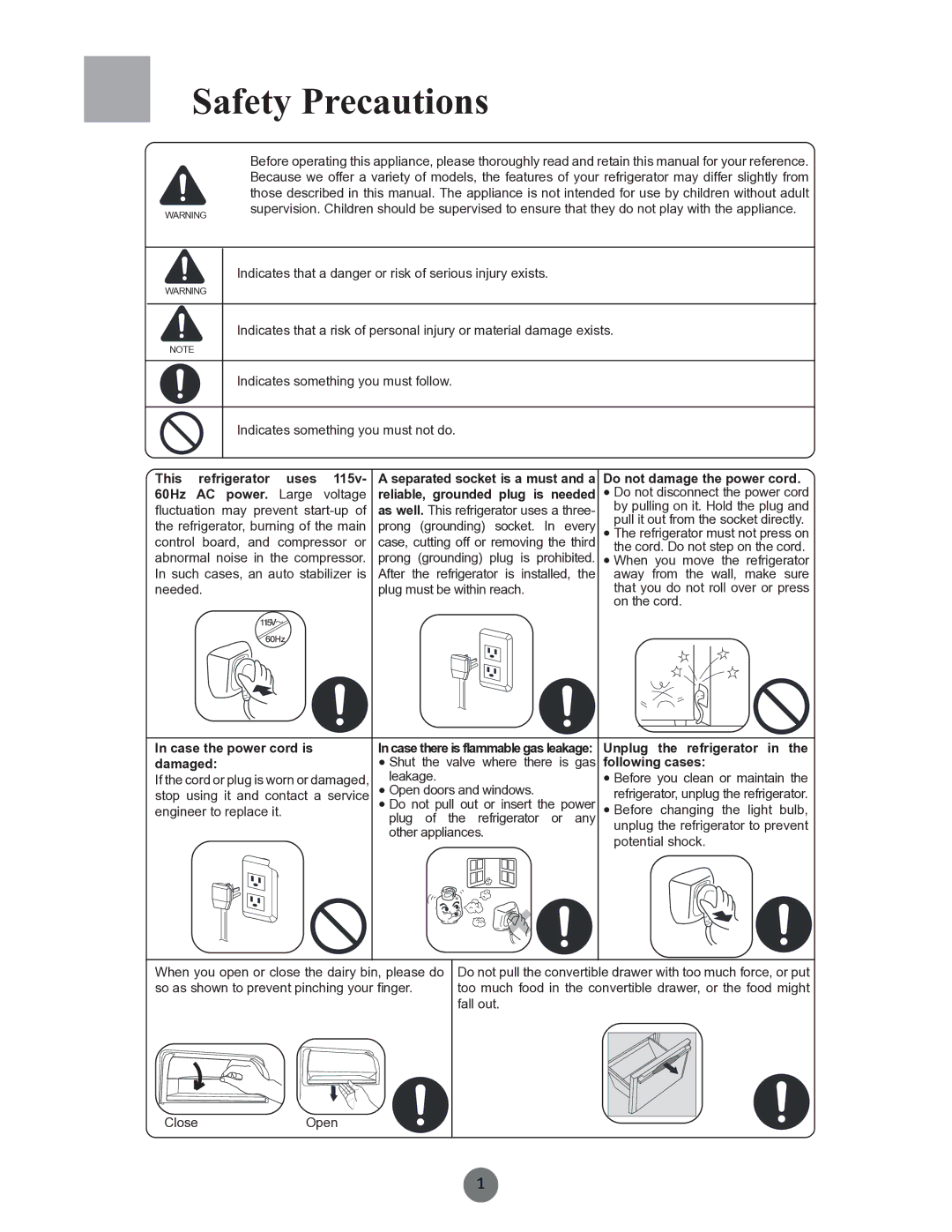 Haier PRCS25ED, PRCS25SD, RRCS25TD warranty Safety Precautions 