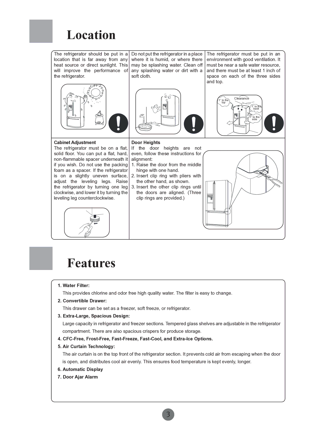 Haier RRCS25TD, PRCS25ED, PRCS25SD warranty Location, Features 