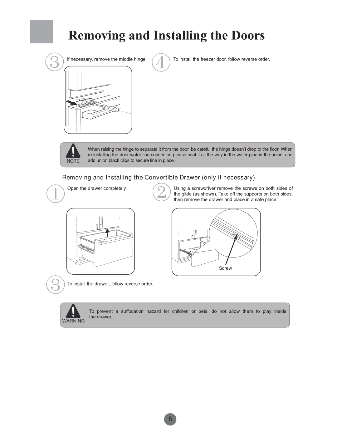 Haier PRCS25ED, PRCS25SD, RRCS25TD warranty Add union black clips to secure line in place 