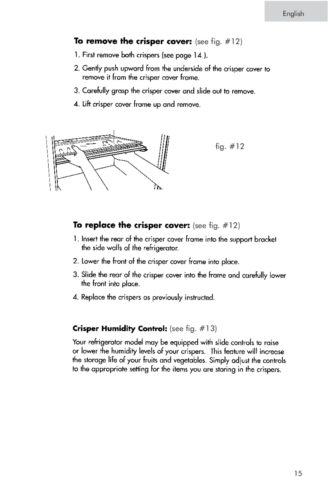 Haier PRTS, RRTG manual Fig. #12 See fig. #12 See fig. #13 