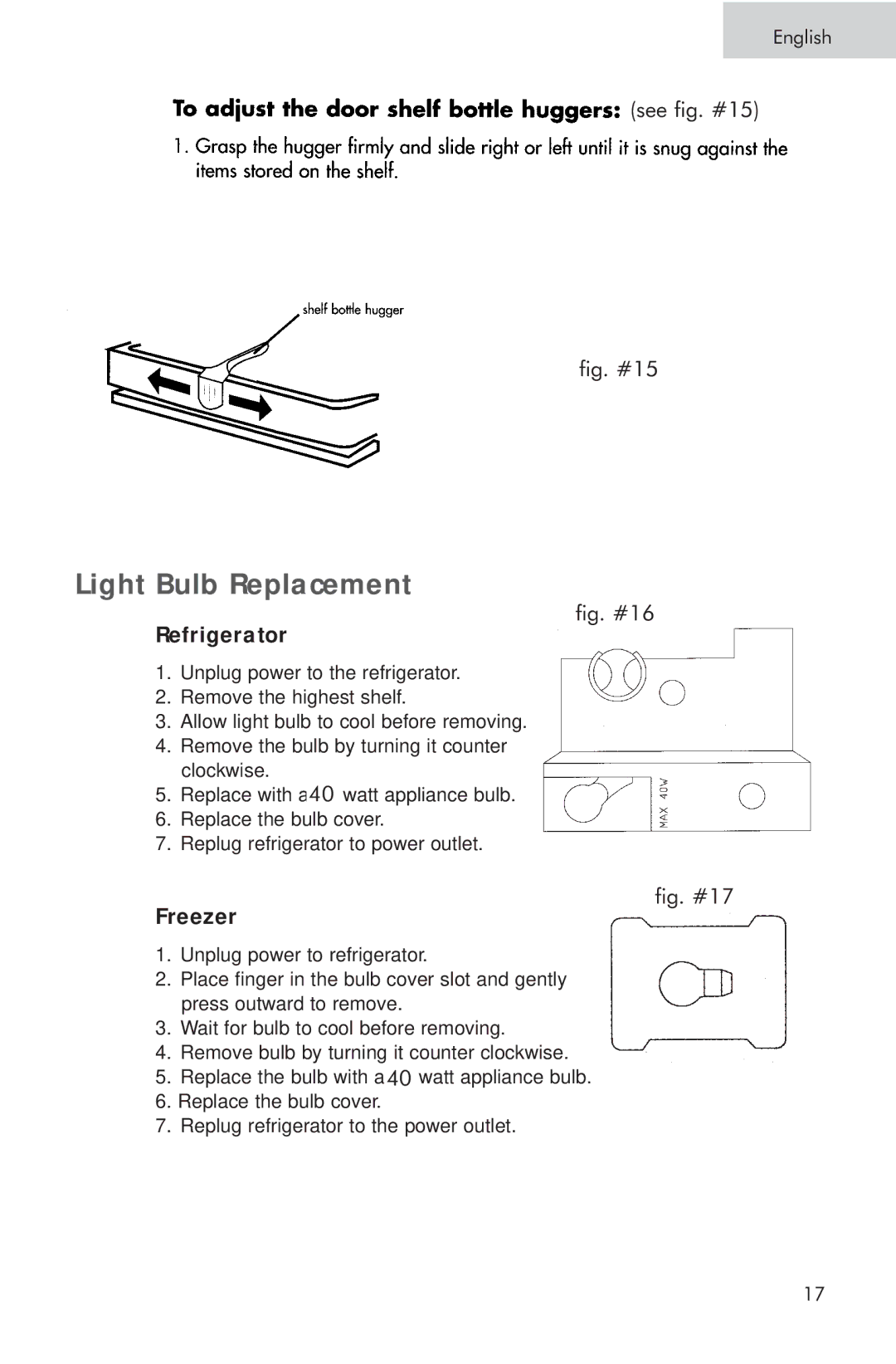 Haier PRTS, RRTG manual Light Bulb Replacement 