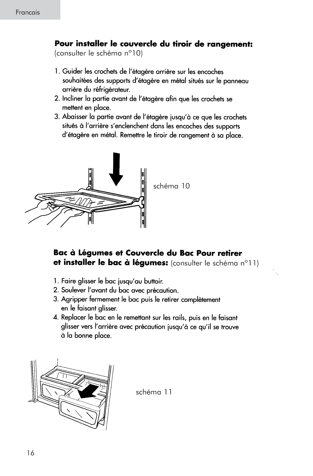 Haier PRTS, RRTG manual Consulter le schéma nº10 Schéma Consulter le schéma nº11 