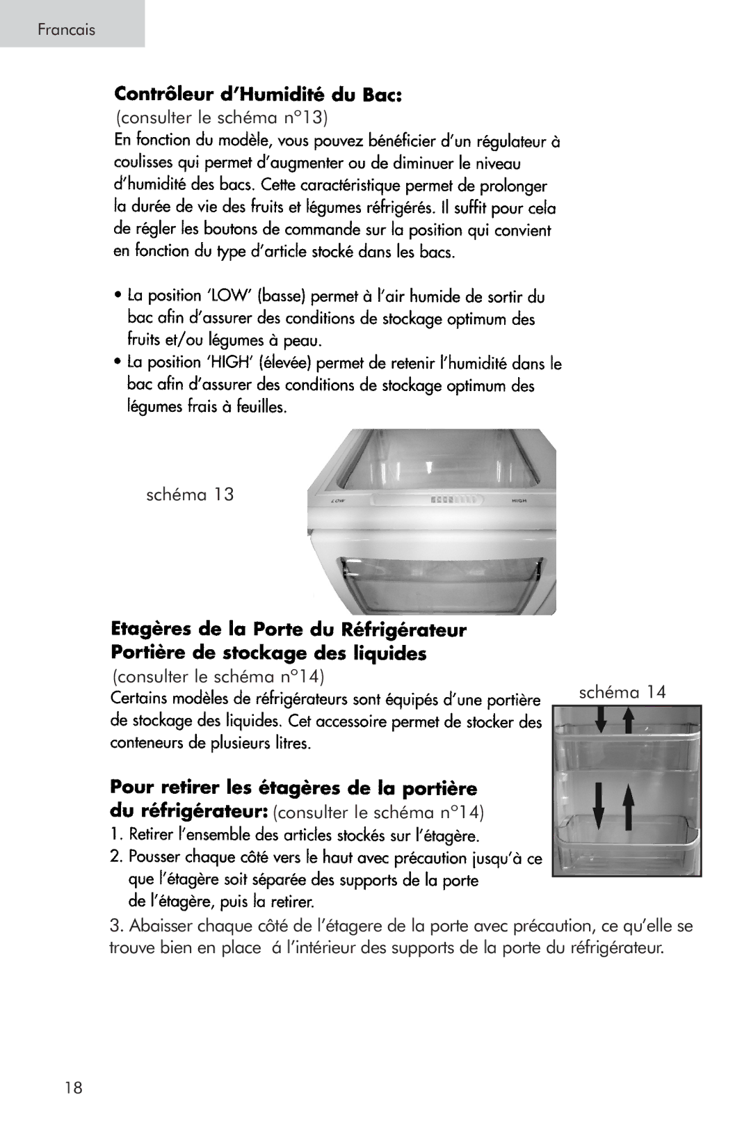 Haier PRTS, RRTG manual Consulter le schéma nº13 Schéma Consulter le schéma nº14 