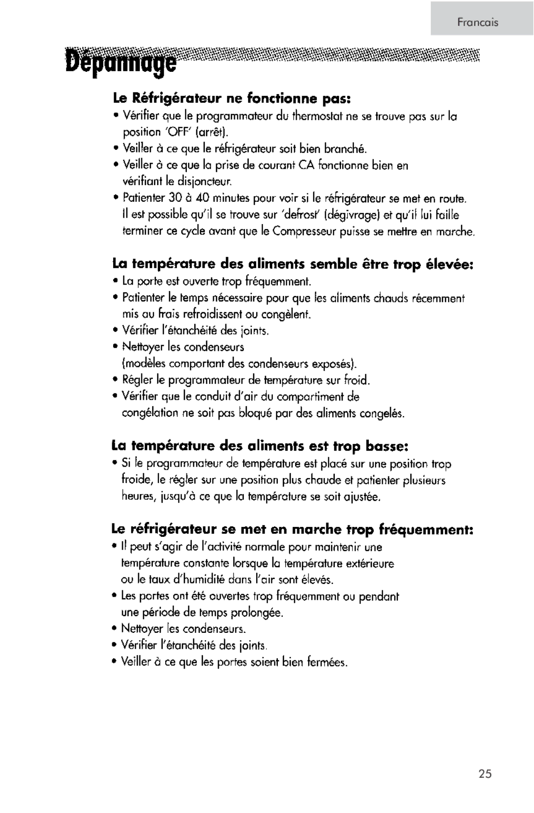 Haier RRTG, PRTS manual Francais 