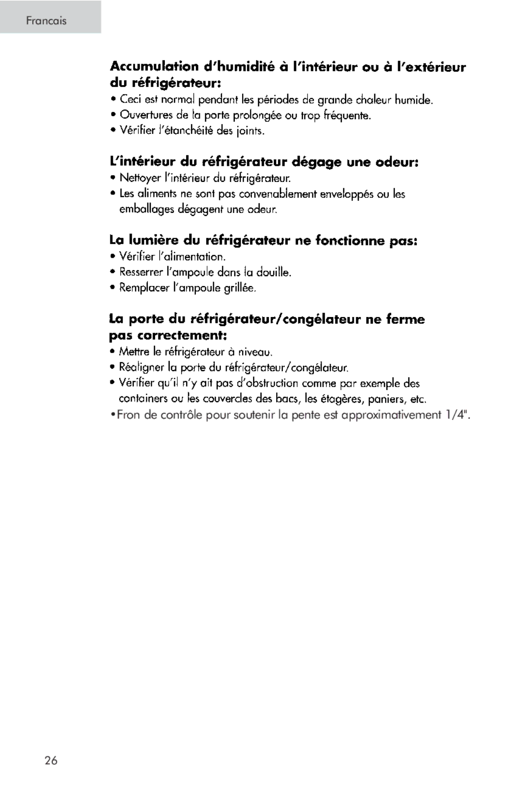 Haier PRTS, RRTG manual Francais 