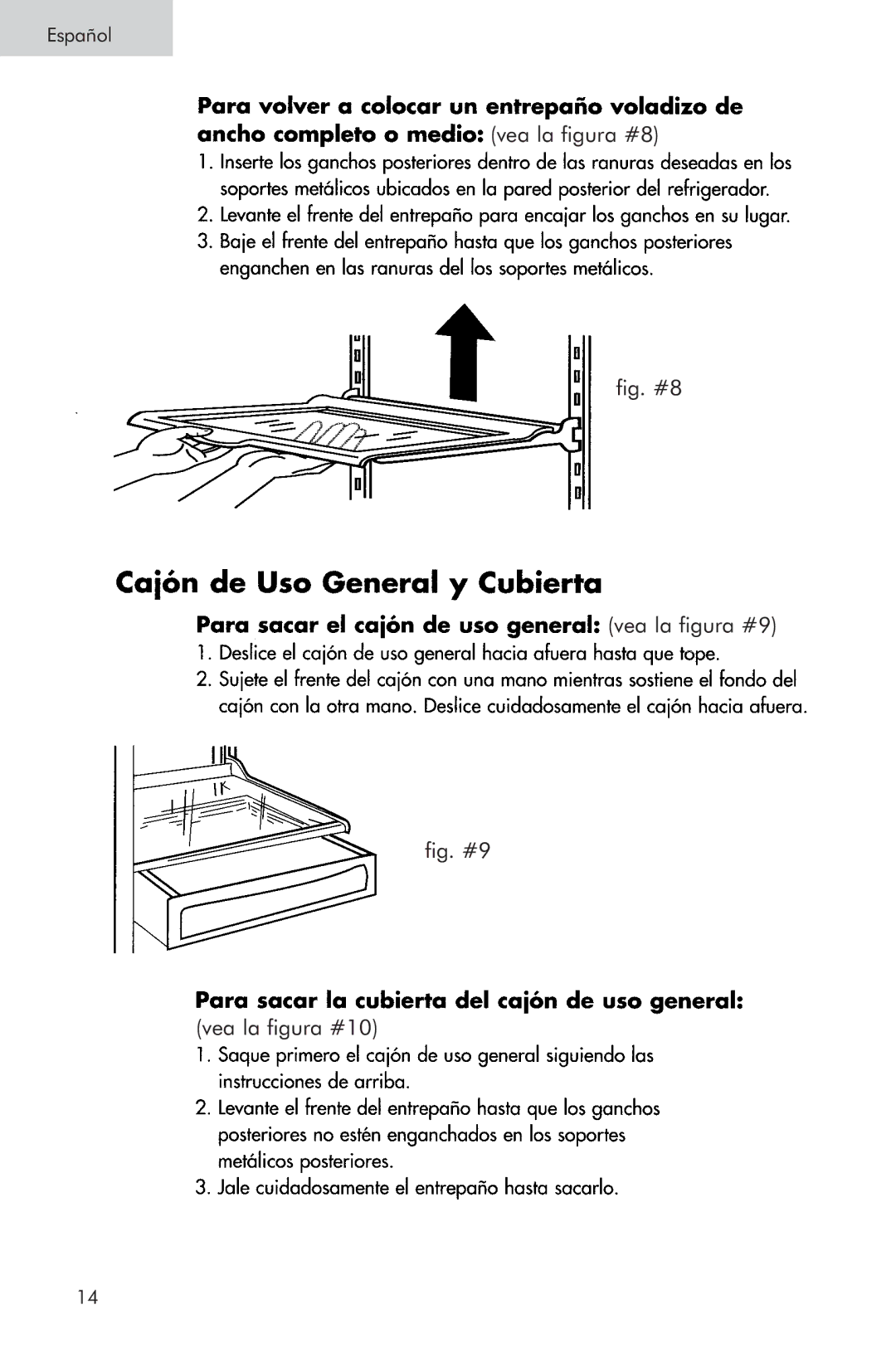 Haier RRTG, PRTS manual Fig. #8 Vea la figura #9 