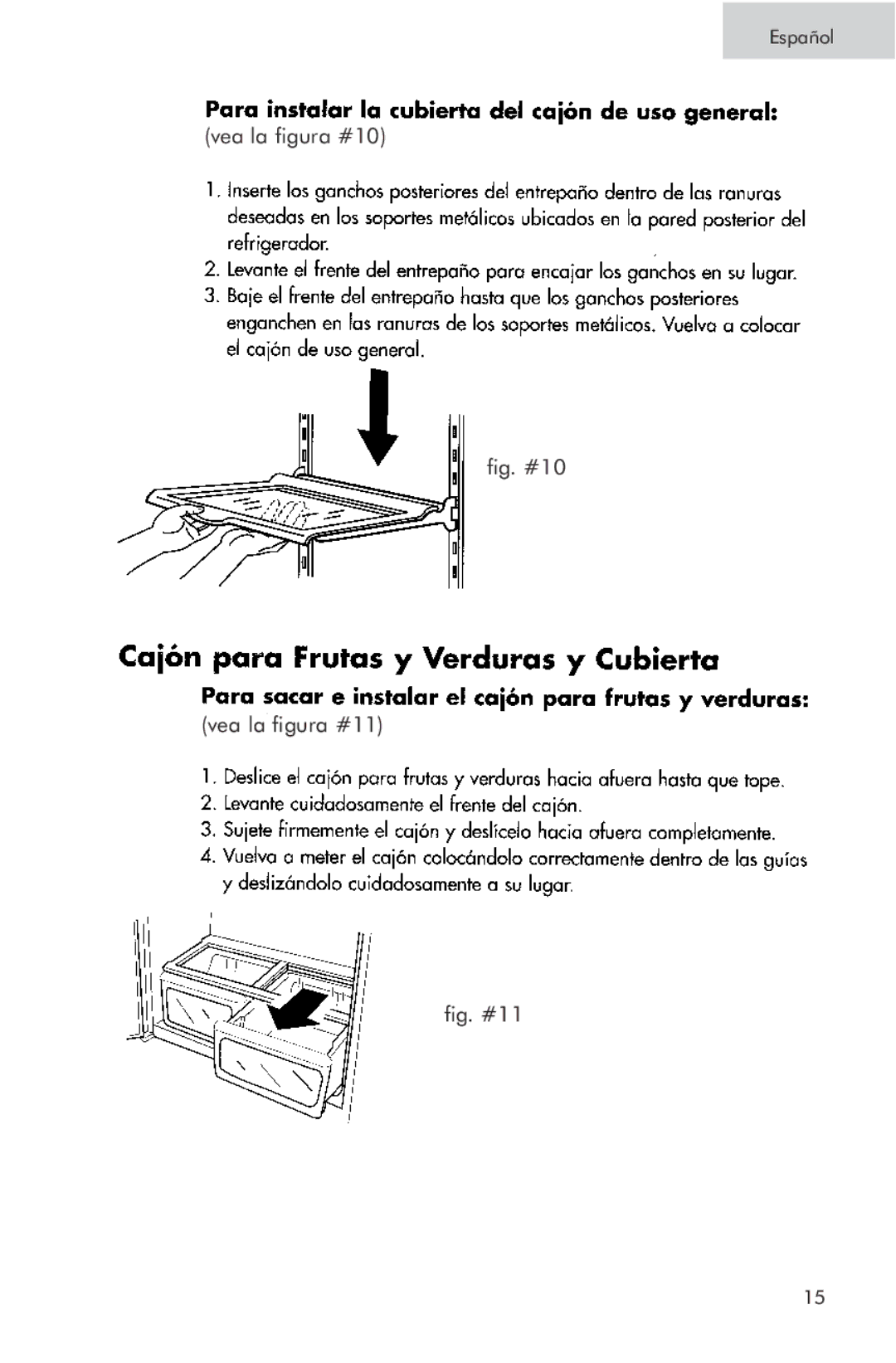 Haier PRTS, RRTG manual Fig. #10 Vea la figura #11 