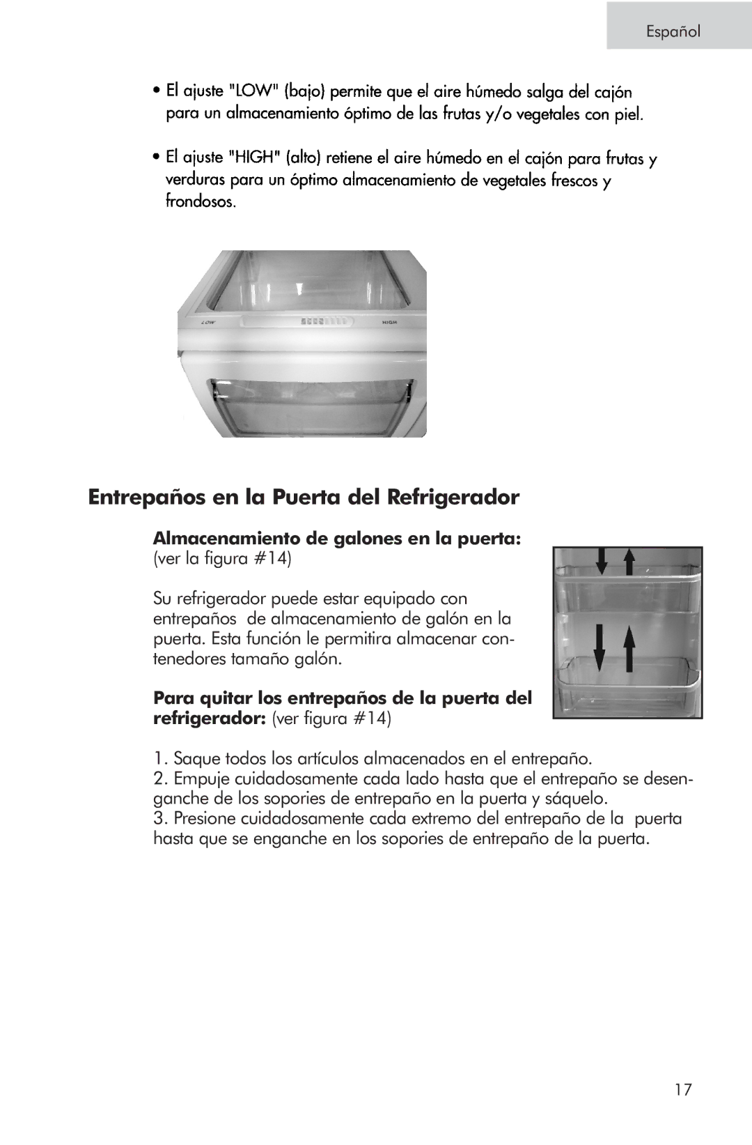 Haier PRTS, RRTG manual Entrepaños en la Puerta del Refrigerador 