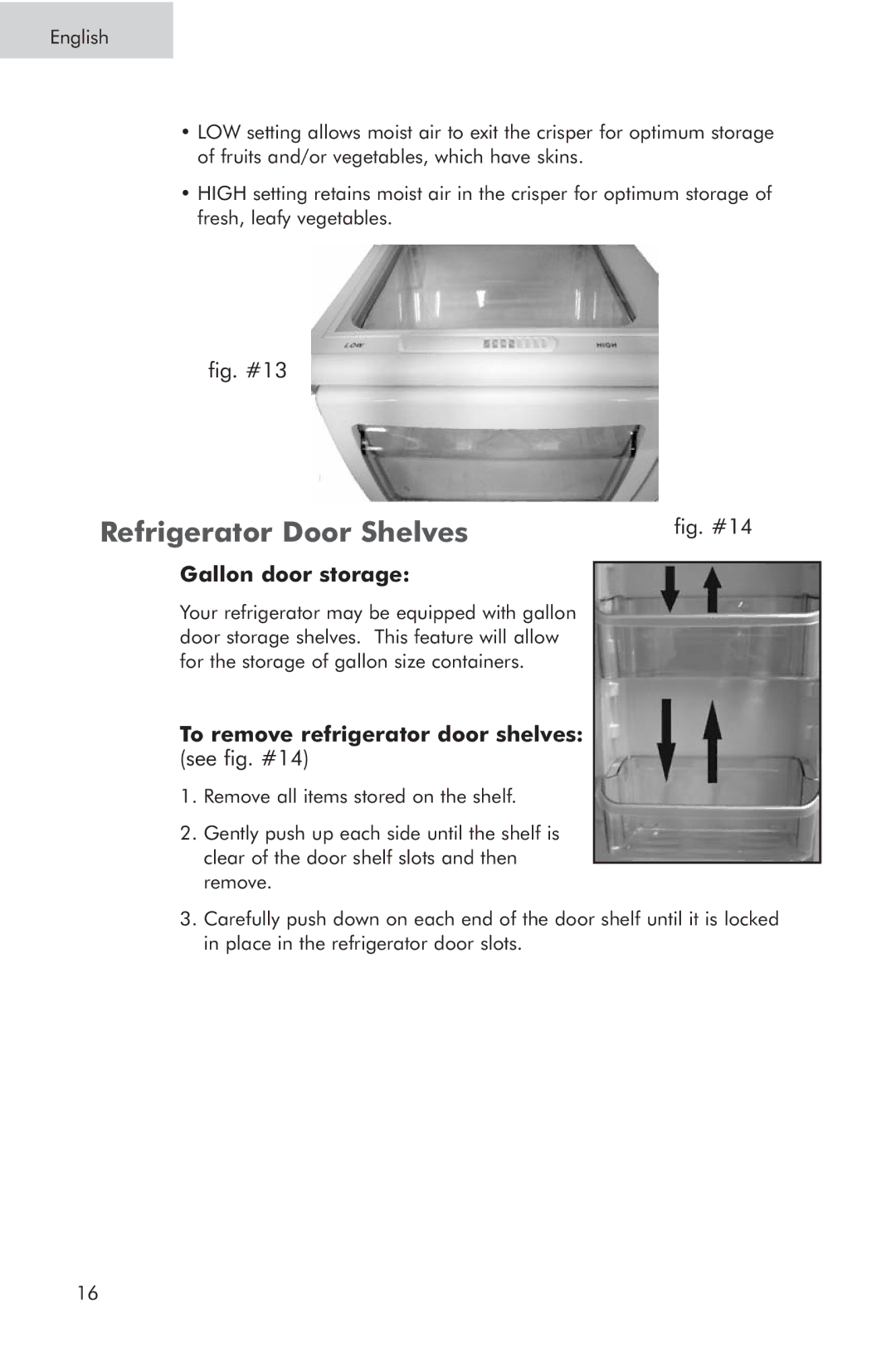 Haier RRTW, HTA, HRTS user manual Refrigerator Door Shelves 