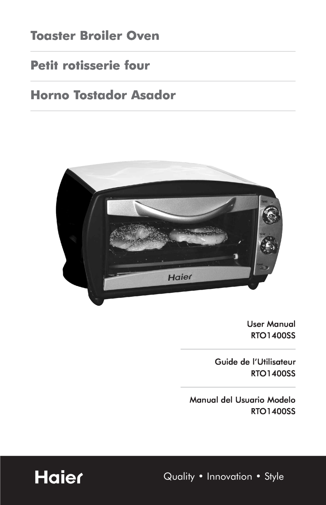 Haier RTO1400SS user manual Toaster Broiler Oven Petit rotisserie four, Horno Tostador Asador 