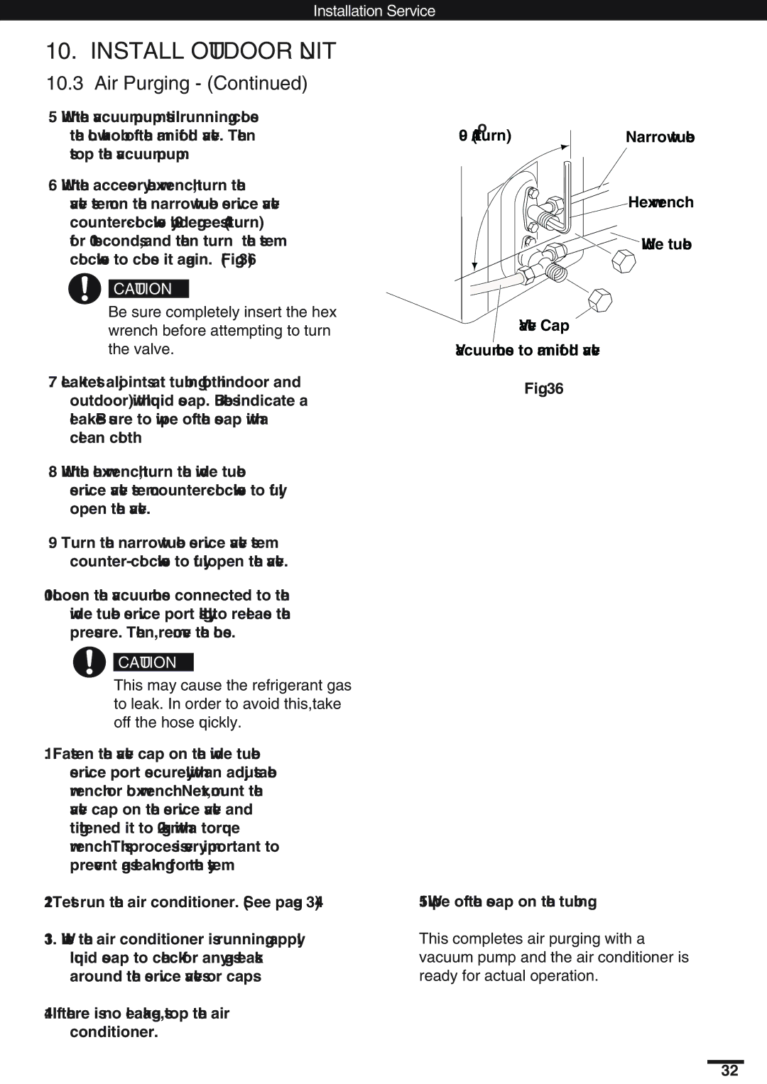 Haier SAP-K18AM, KC18AGH instruction manual Air Purging 