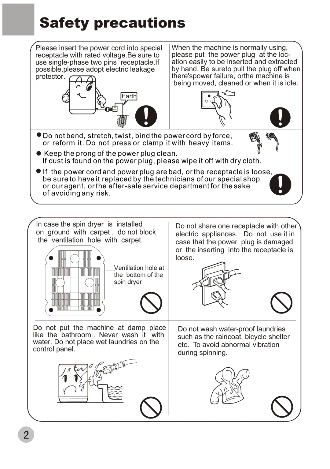 Haier T60-32 user manual Safety precautions 